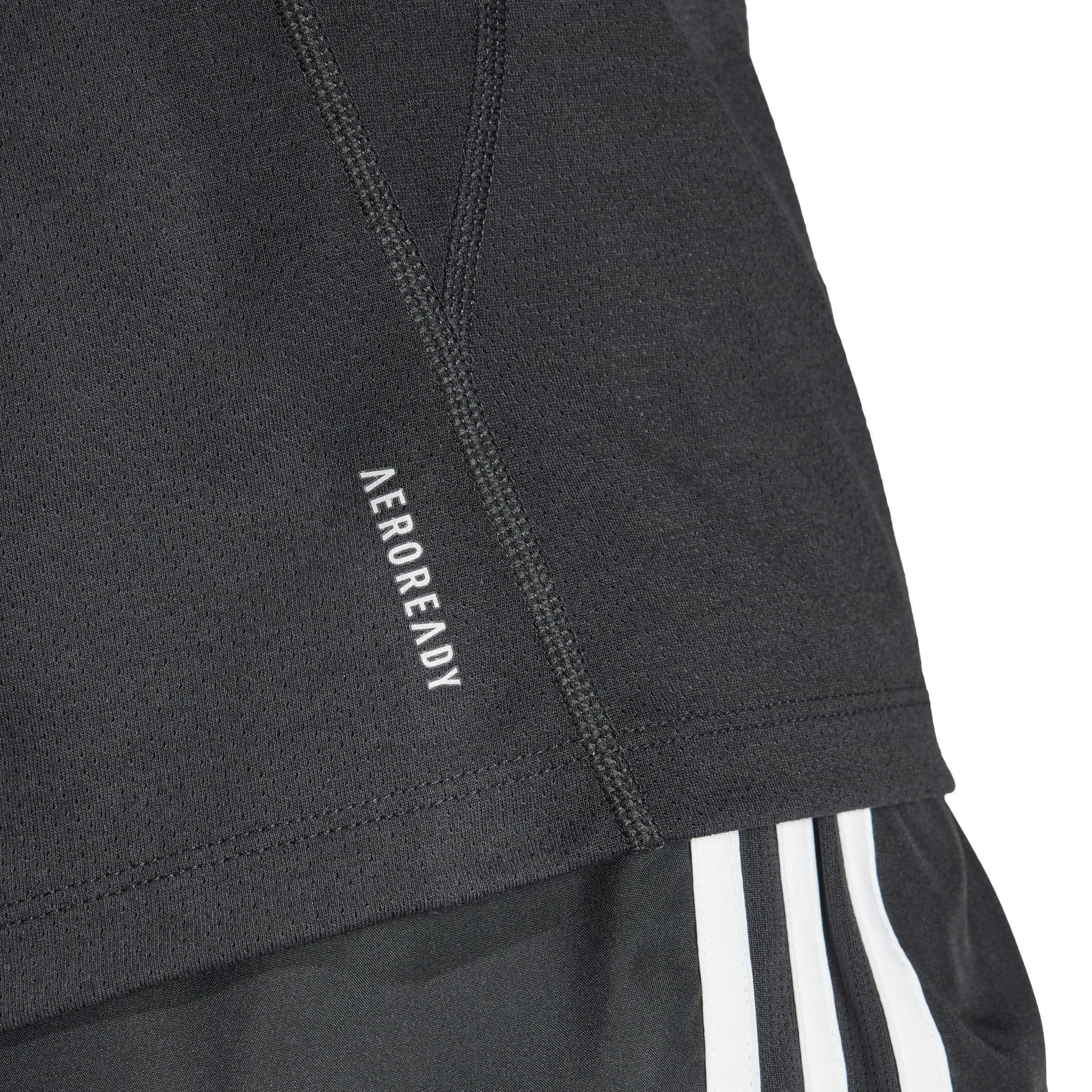 Black - adidas - Own The Run Stripe Essential Short-Sleeve Performance Running Top - 6