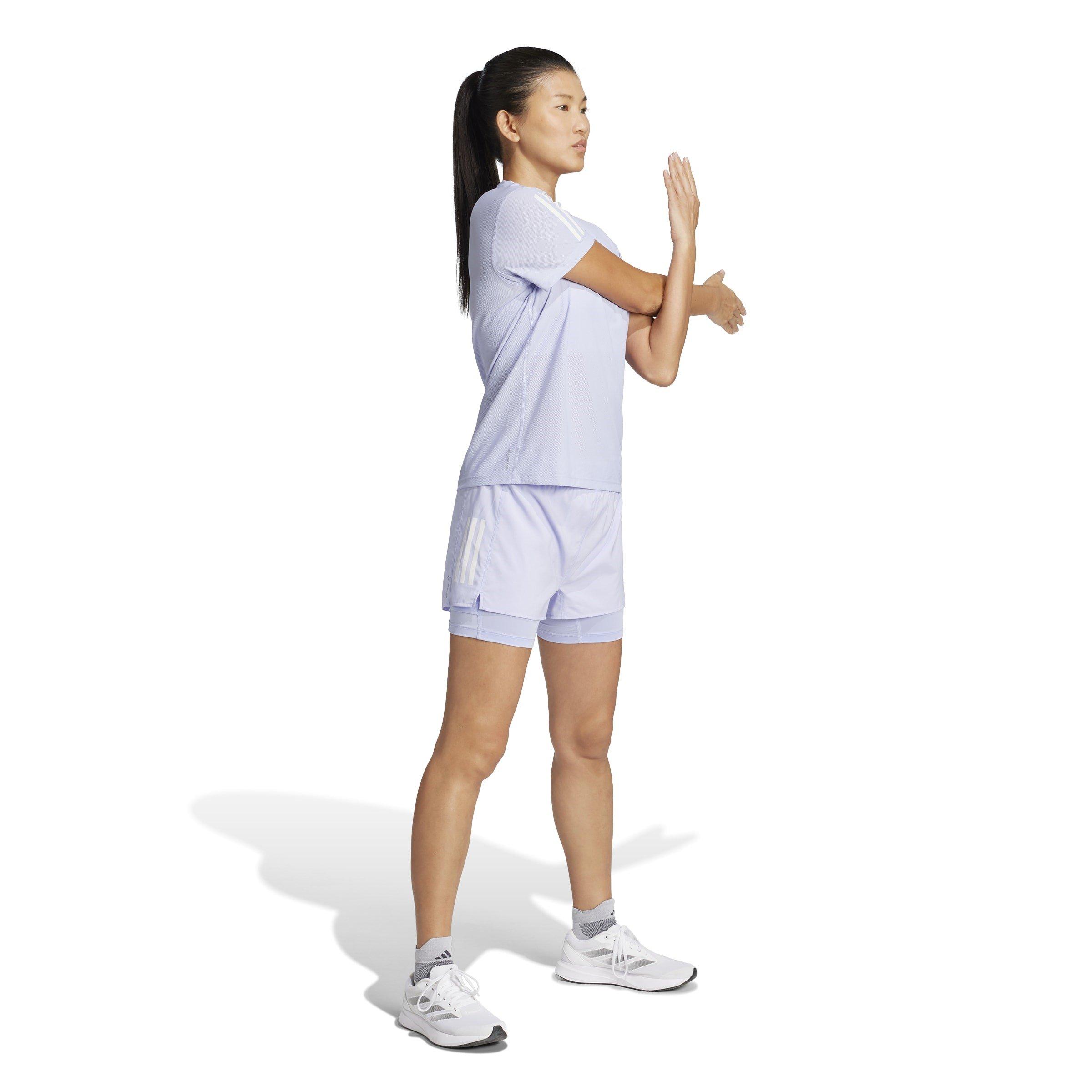 Violet Tone - adidas - Own the Run CLIMACOOL 2-in-1 Shorts Womens - 4