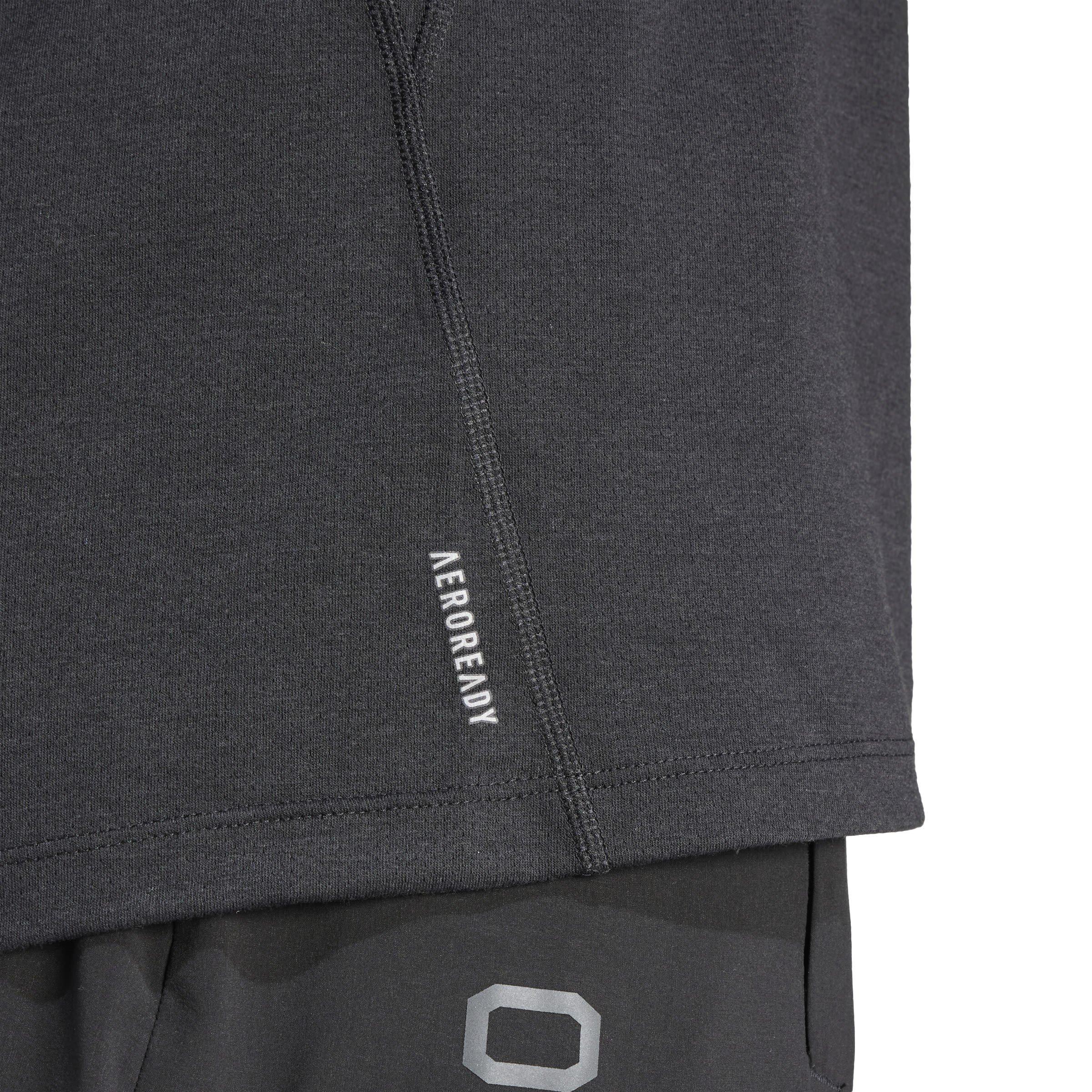 Black - adidas - Own the Run 3-Stripes Mens Performance T-Shirt - 6