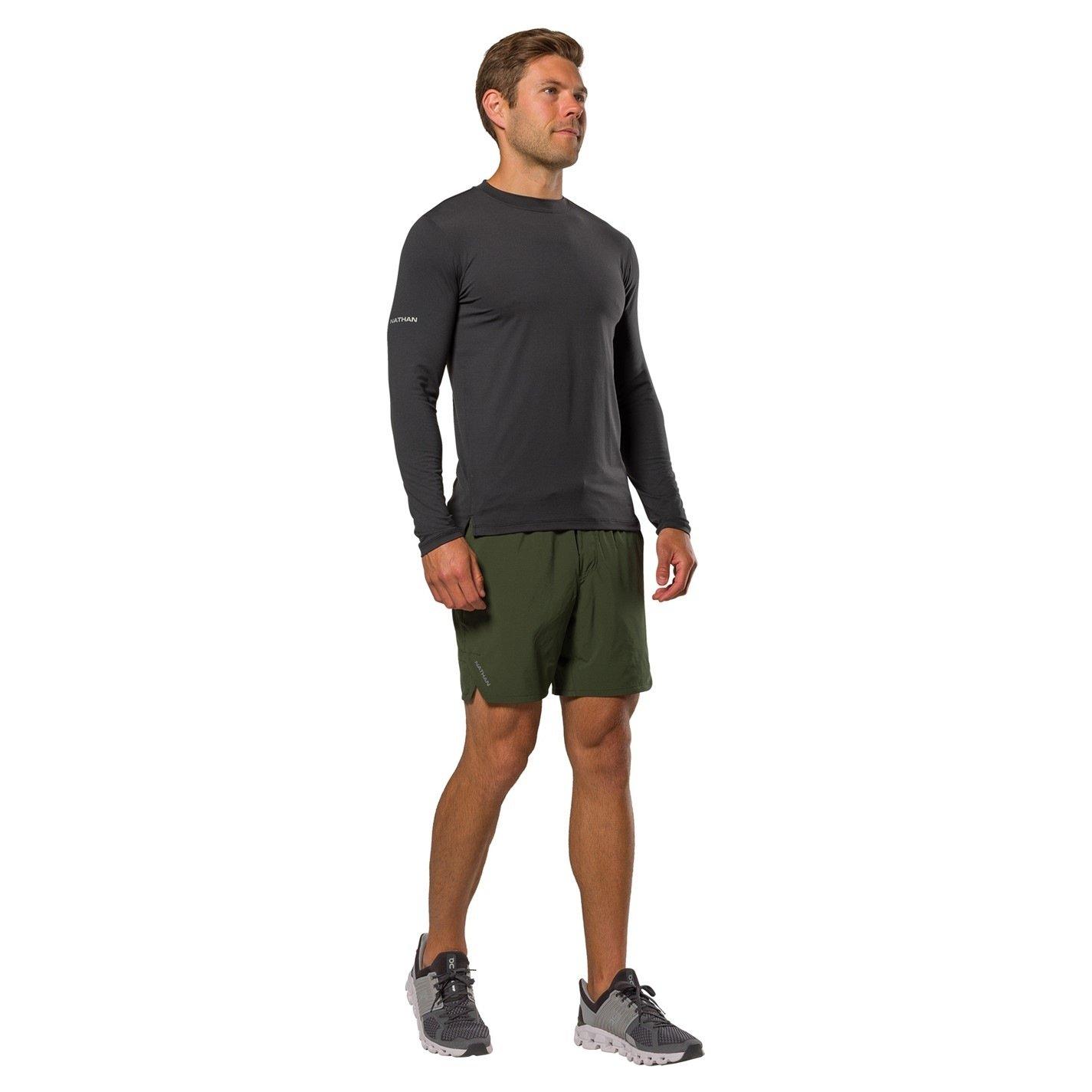 Solid Black - Nathan - Men's Dash Long-Sleeve Performance Running Top - 4