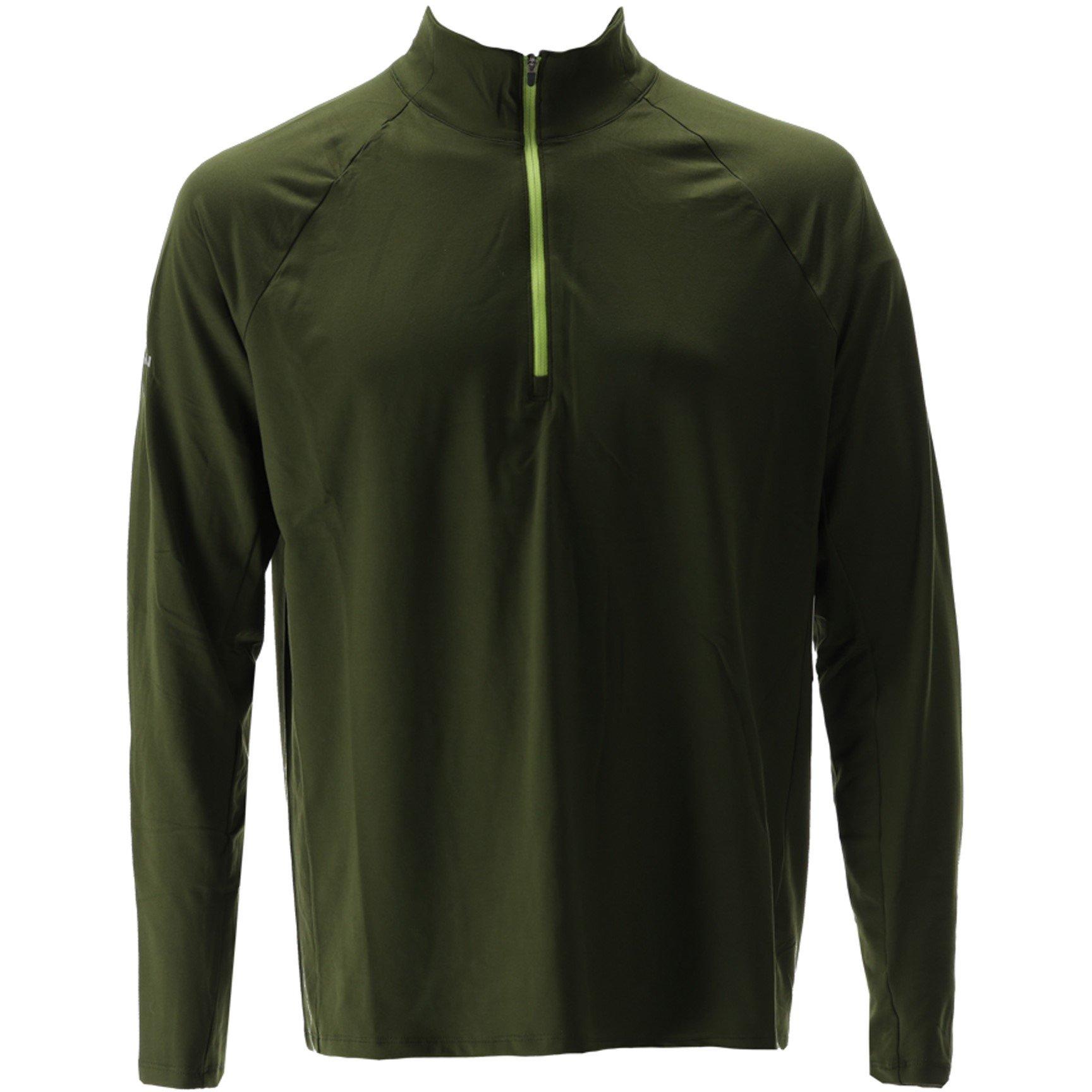Forest Green - Nathan - Men's Tempo 4 Zipped Long-Sleeve Performance Top - 1