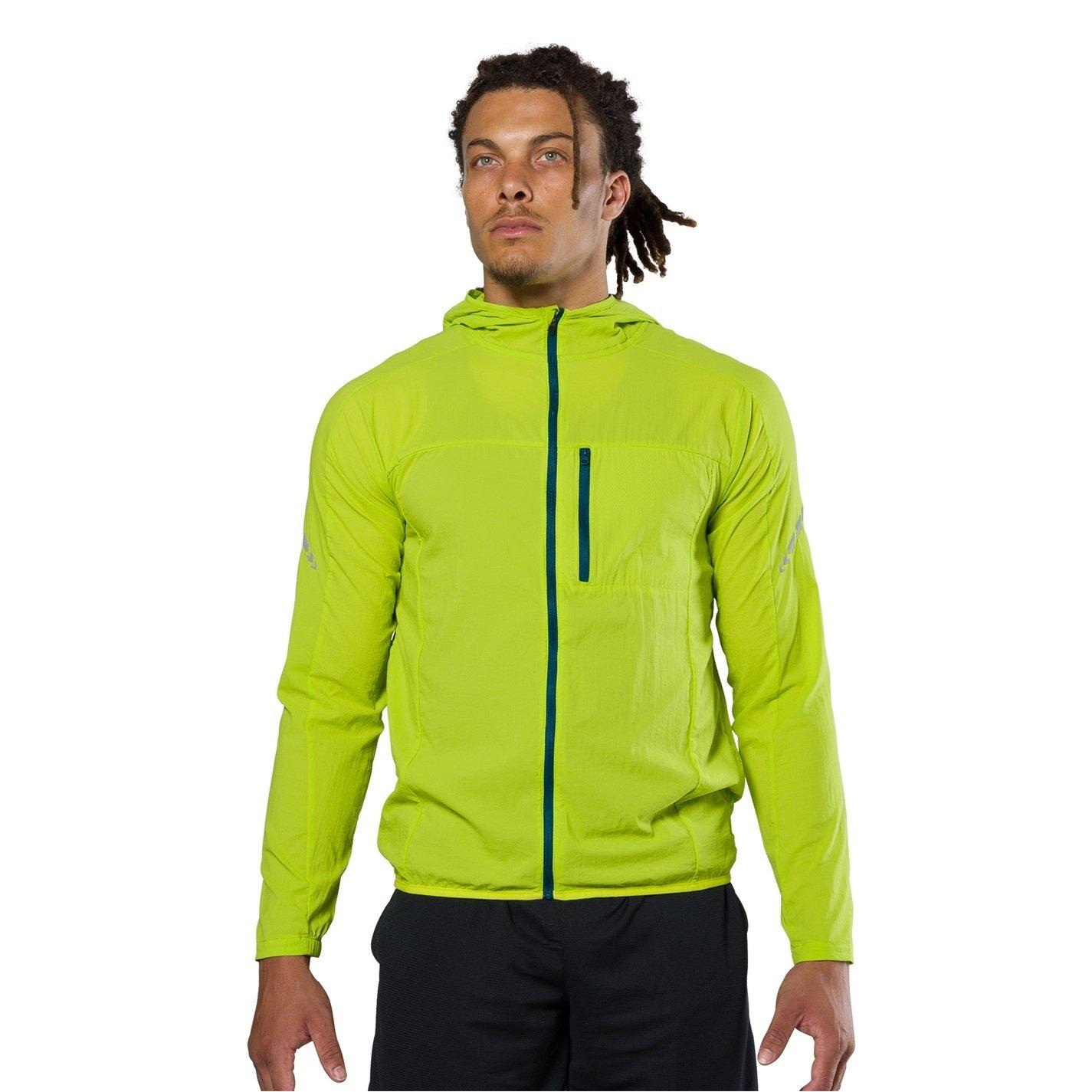 Nathan Men's 'S Performance Lightweight Reflective Running Jacket - Bright Lime - 2X Large