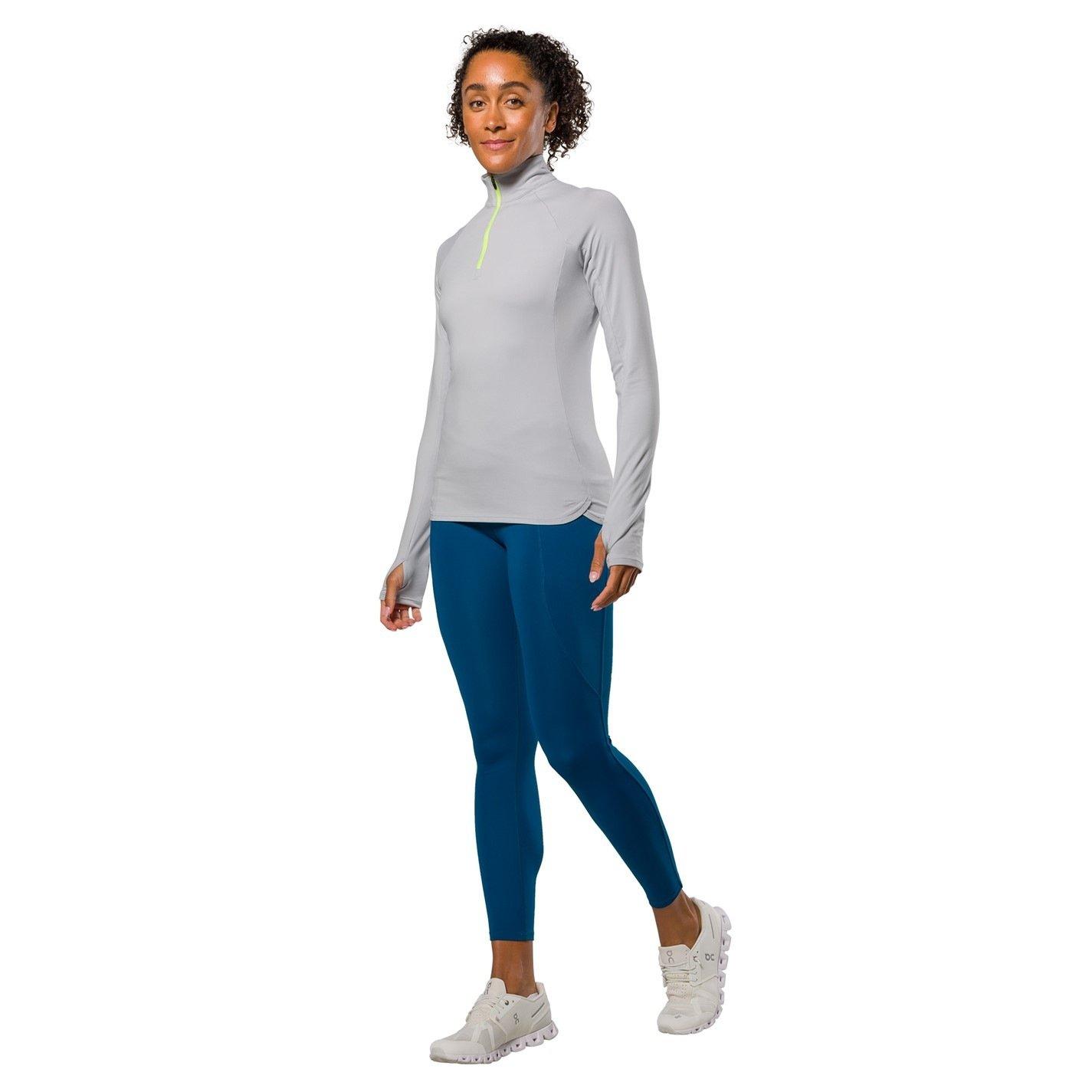 Grey Mist - Nathan - Women's Tempo/4 Zipped Long-Sleeve Performance Top - 8