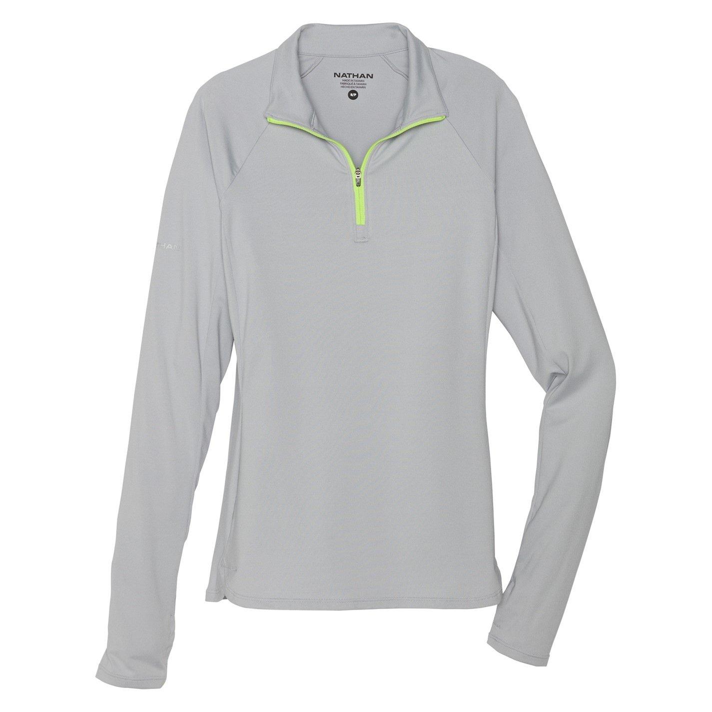 Grey Mist - Nathan - Women's Tempo/4 Zipped Long-Sleeve Performance Top - 9