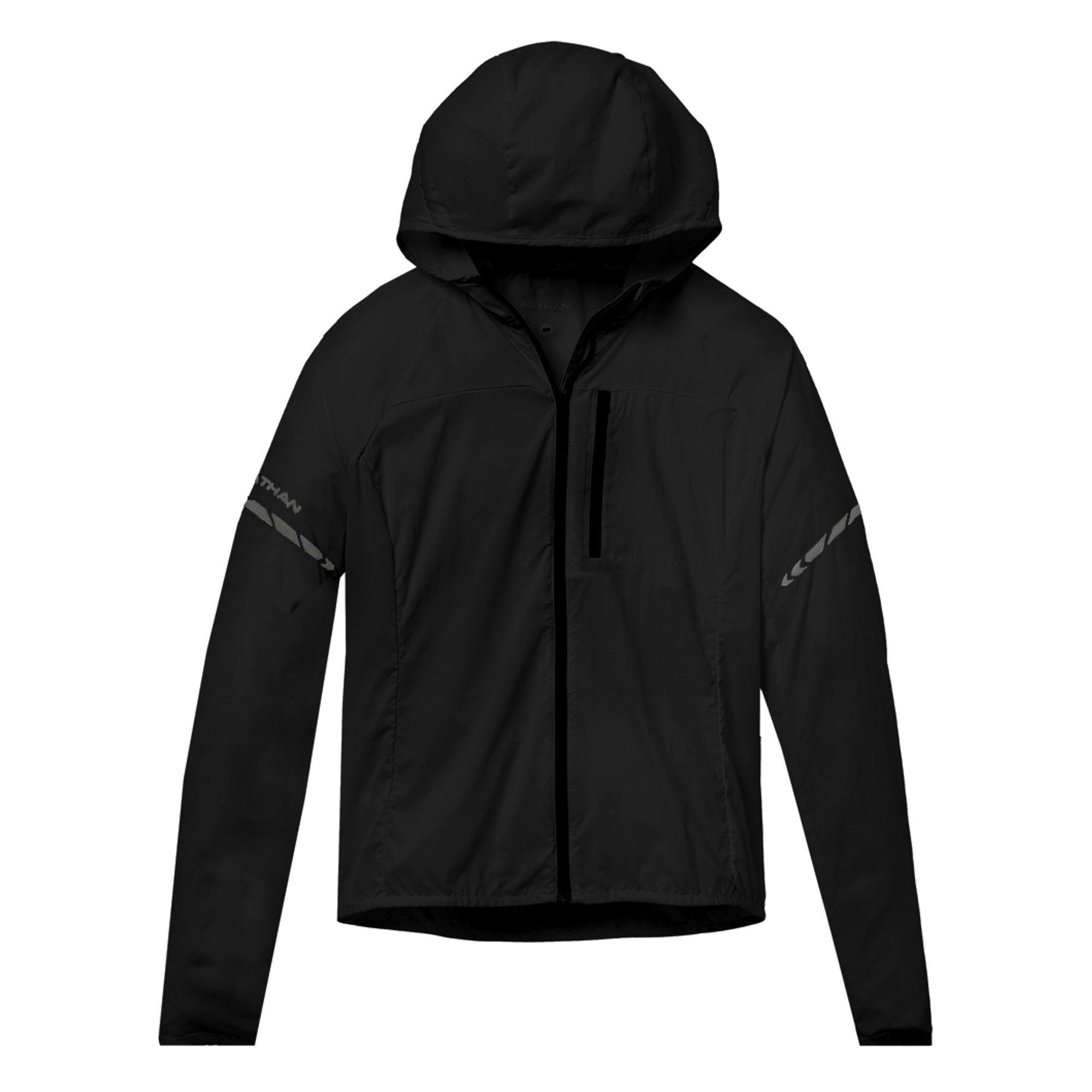 Solid Black - Nathan - Women's 's Lightweight Breathable Performance Running Jacket