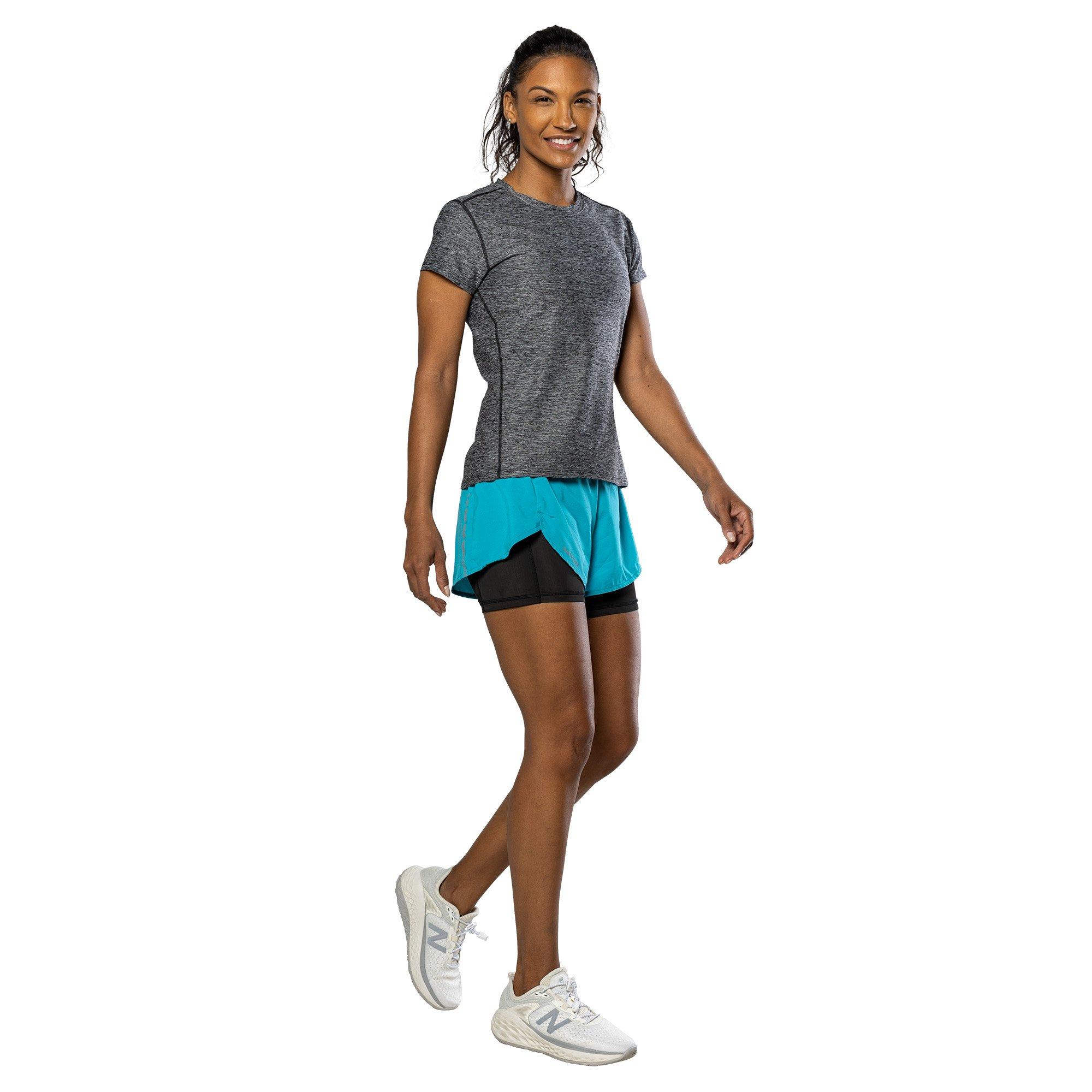 Schwarz Heather - Nathan - Women's Qualifier Short-Sleeve Performance Running Top - 6