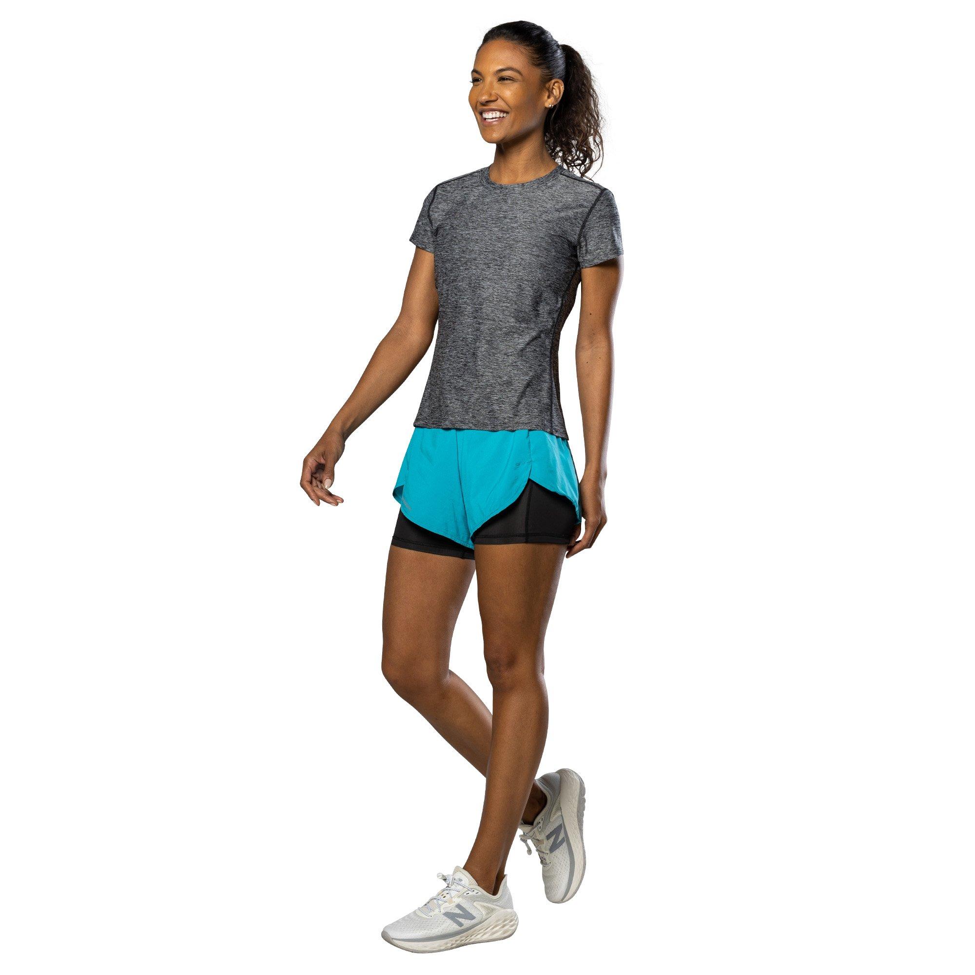 Schwarz Heather - Nathan - Women's Qualifier Short-Sleeve Performance Running Top - 7