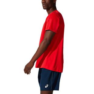 Classic Red - Asics - Silver Mens Performance T Shirt - 2