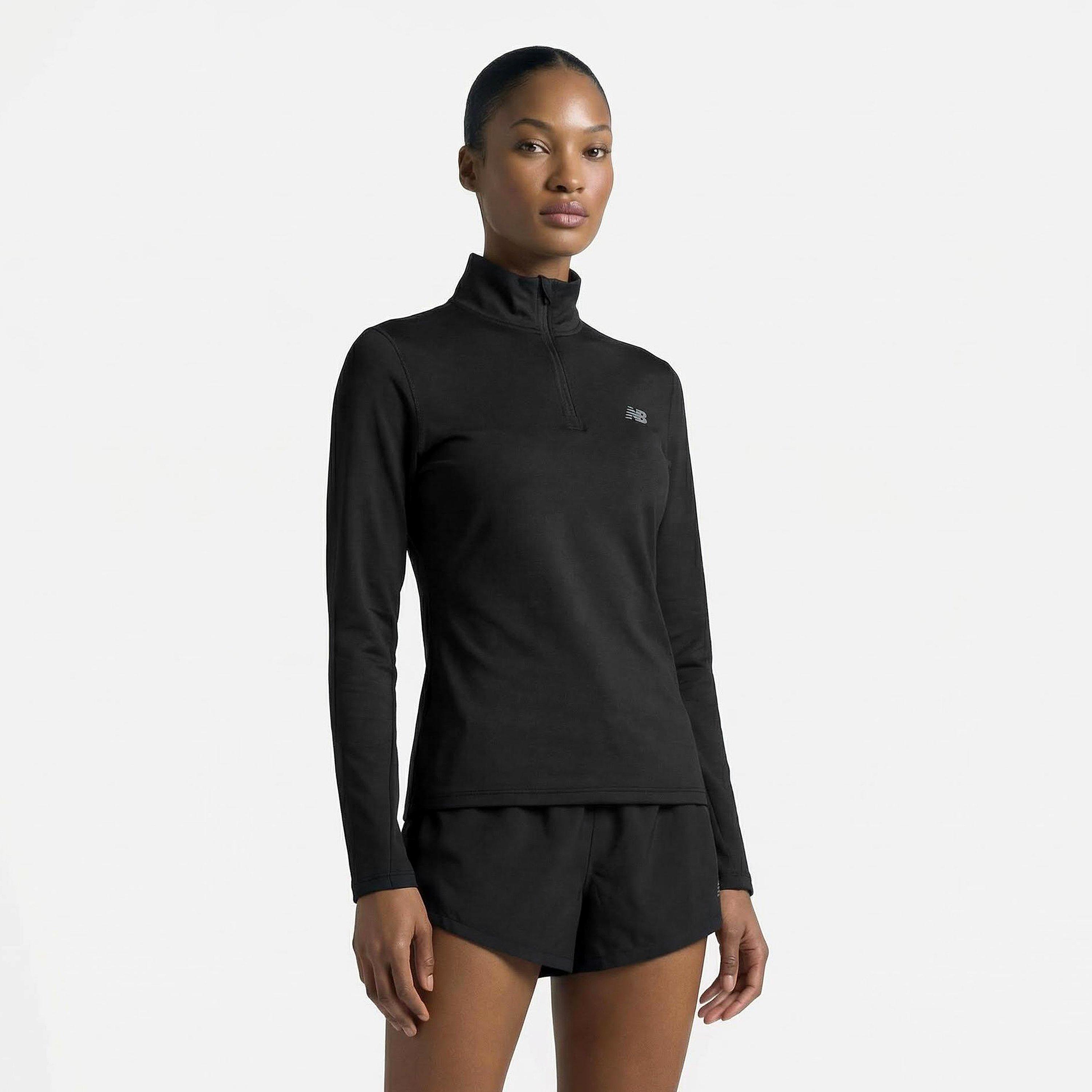 Black - New Balance - Sport Quarter Zip Bk Xl Running Top Womens - 3