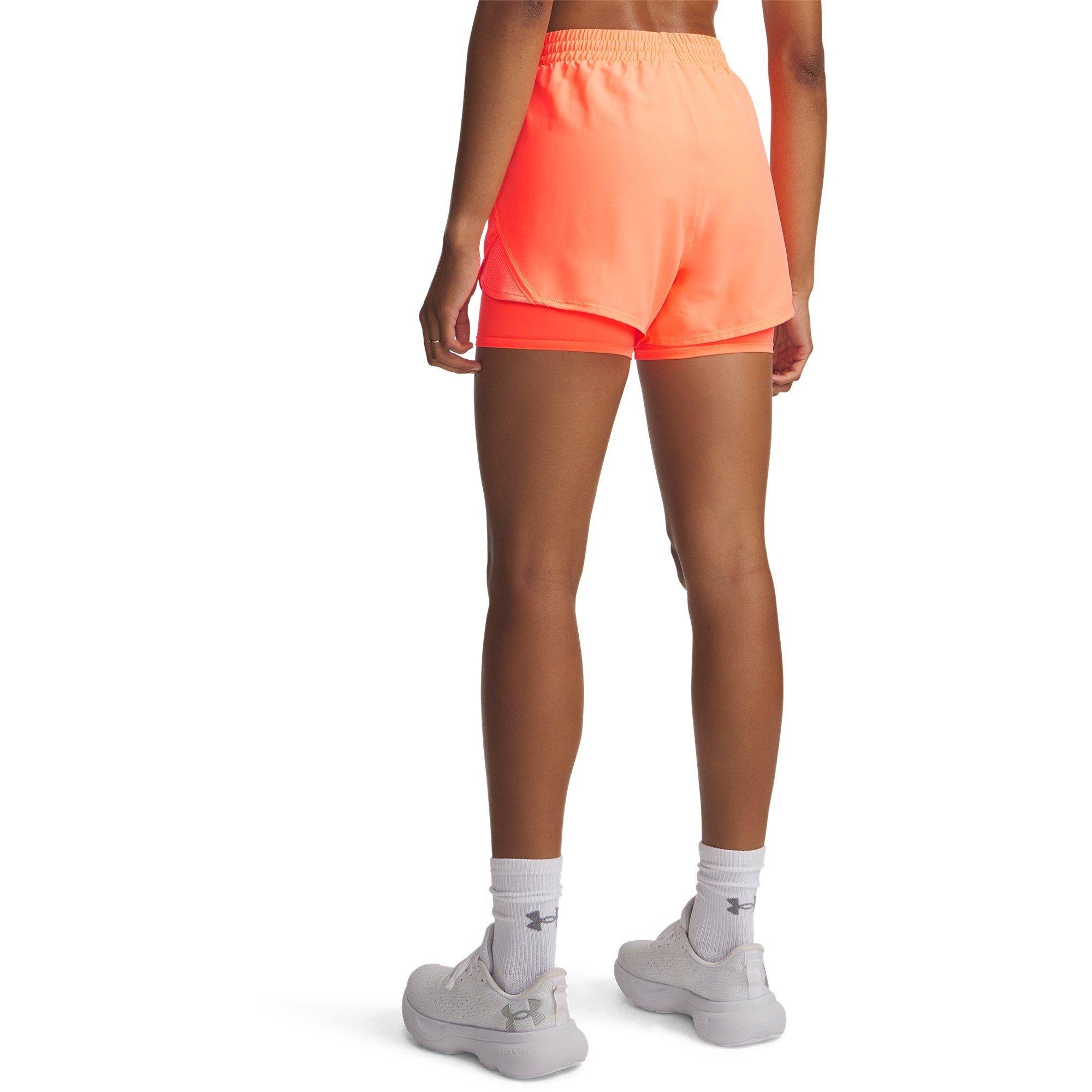 Tangerine/Refl - Under Armour - Womens Fly By Performance Running Shorts - 2
