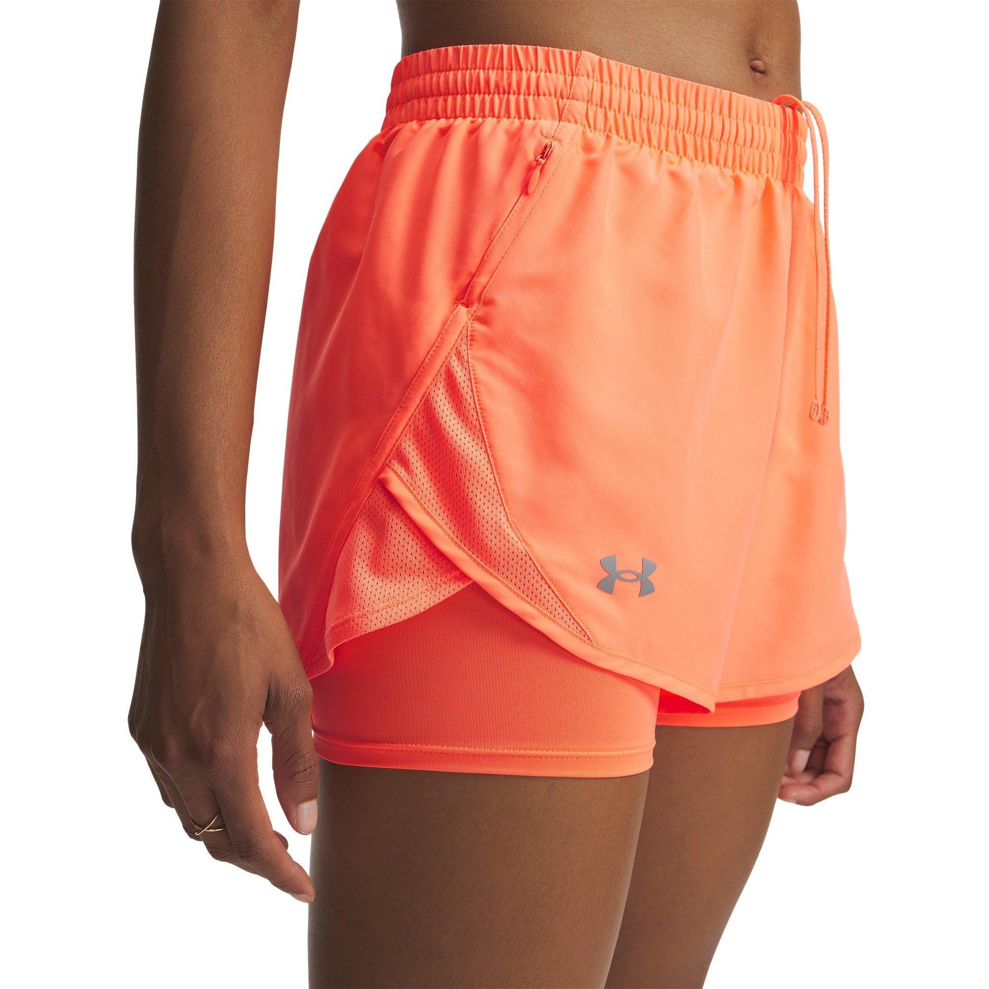 Tangerine/Refl - Under Armour - Womens Fly By Performance Running Shorts - 3