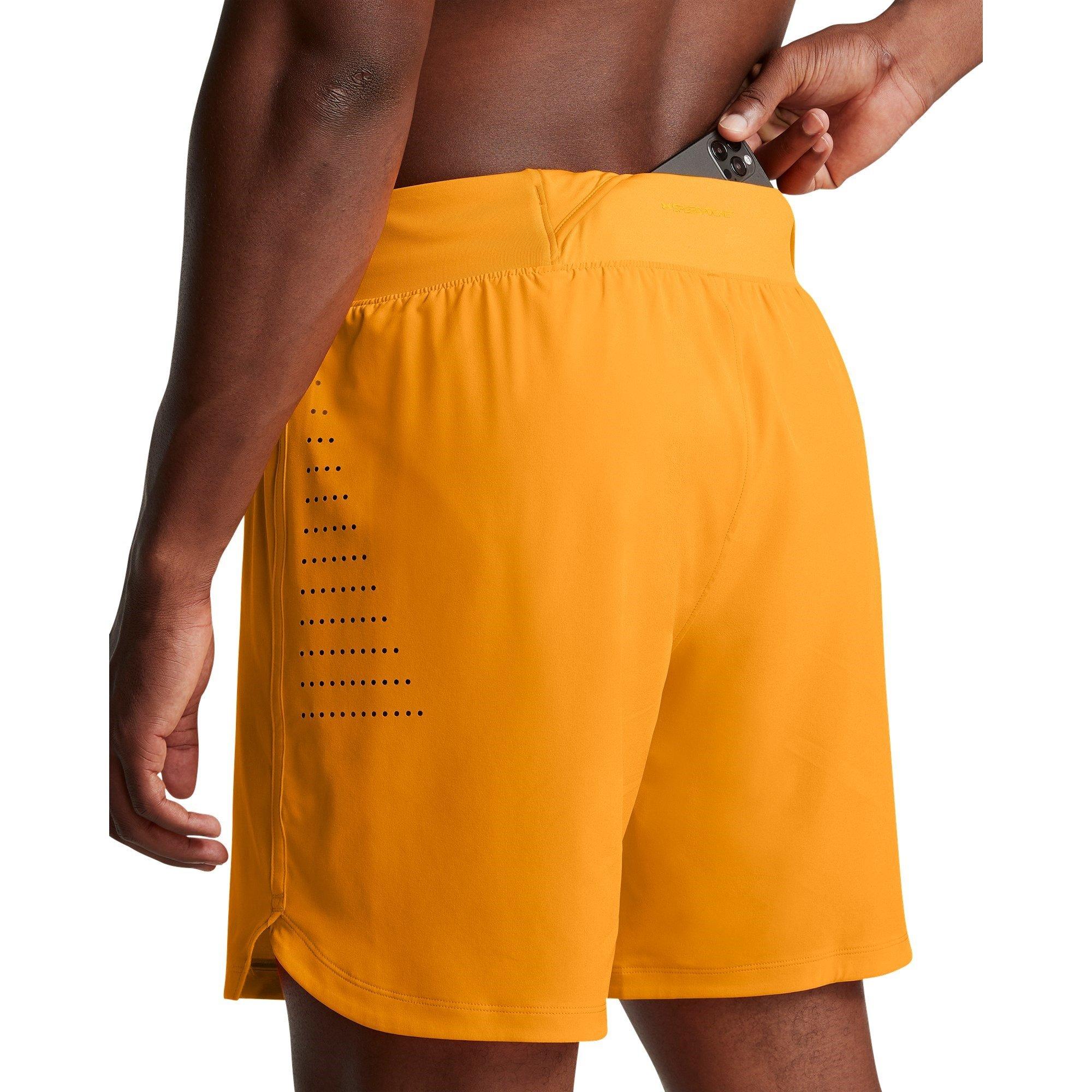 Orange - Under Armour - Speedpocket Performance Running Shorts - 5