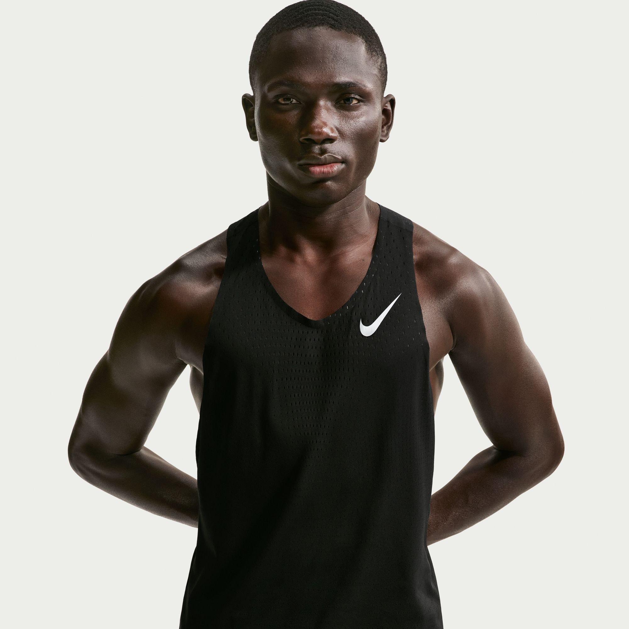 Black/White - Nike - Men's Short Sleeve Performance Running Top - 1