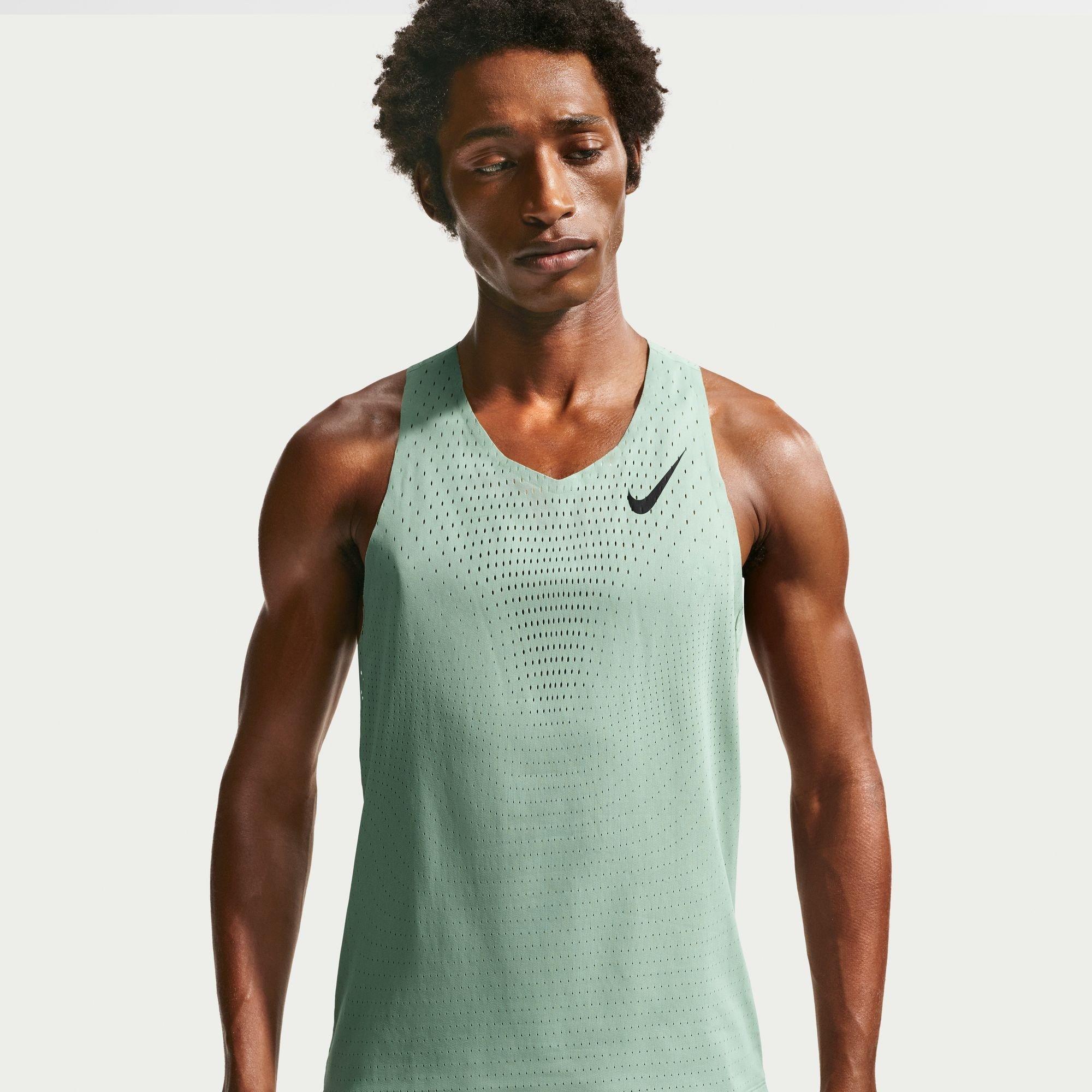 Nike Men's Short Sleeve Performance Running Top - Steam - XL