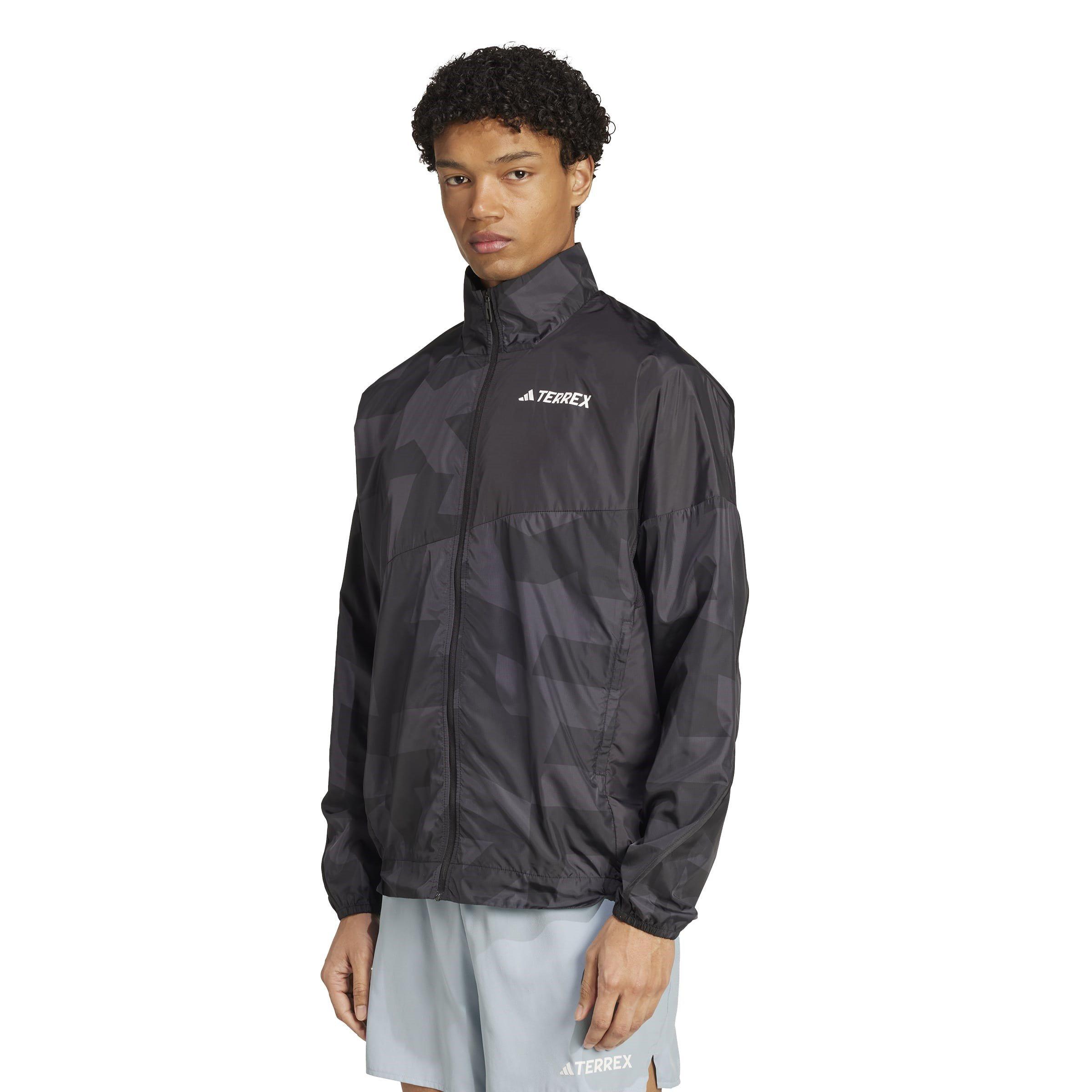 Black/Carbon - adidas - Terrex Multi Printed Lightweight Packable Windbreaker Waterproof Jacket - 2