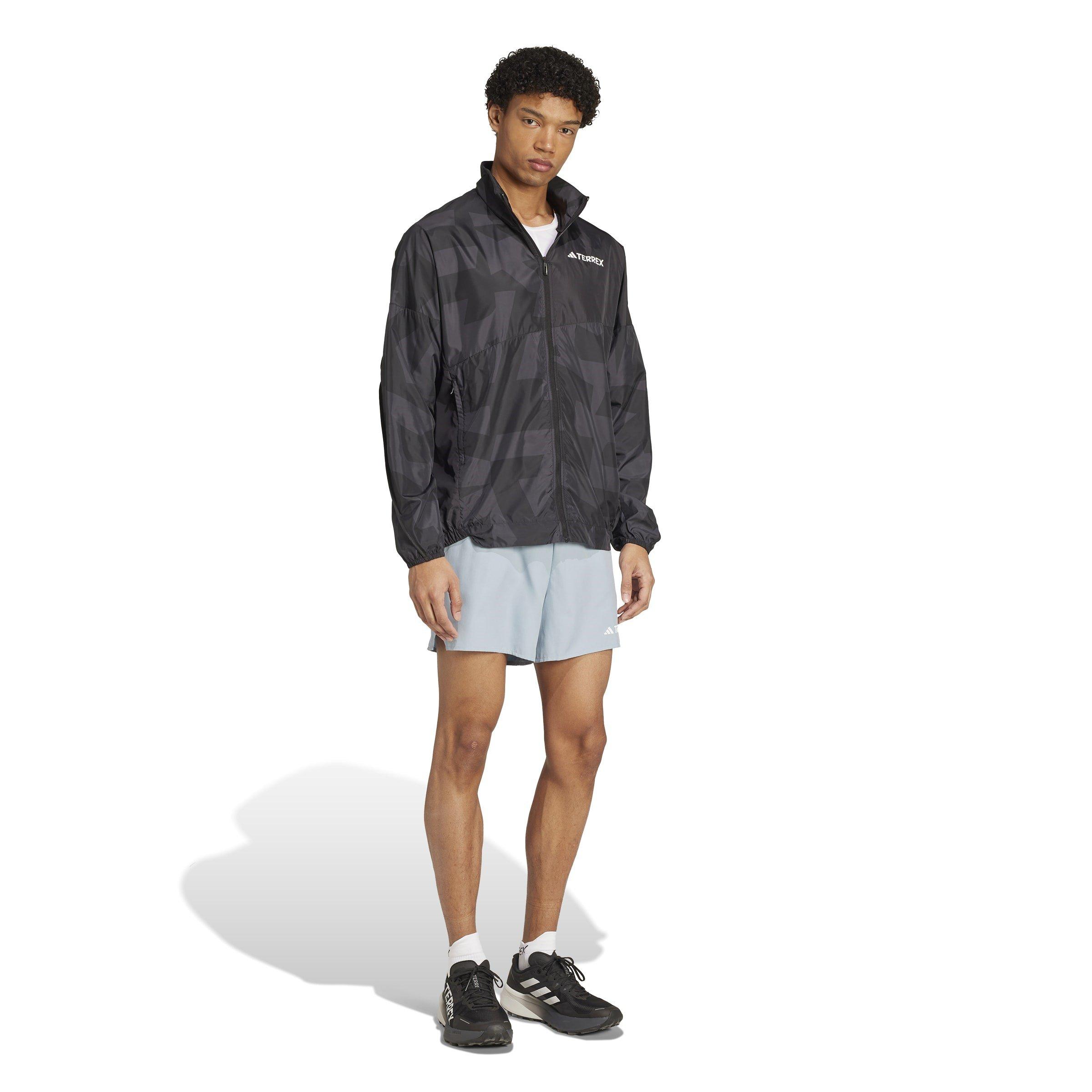 Black/Carbon - adidas - Terrex Multi Printed Lightweight Packable Windbreaker Waterproof Jacket - 4