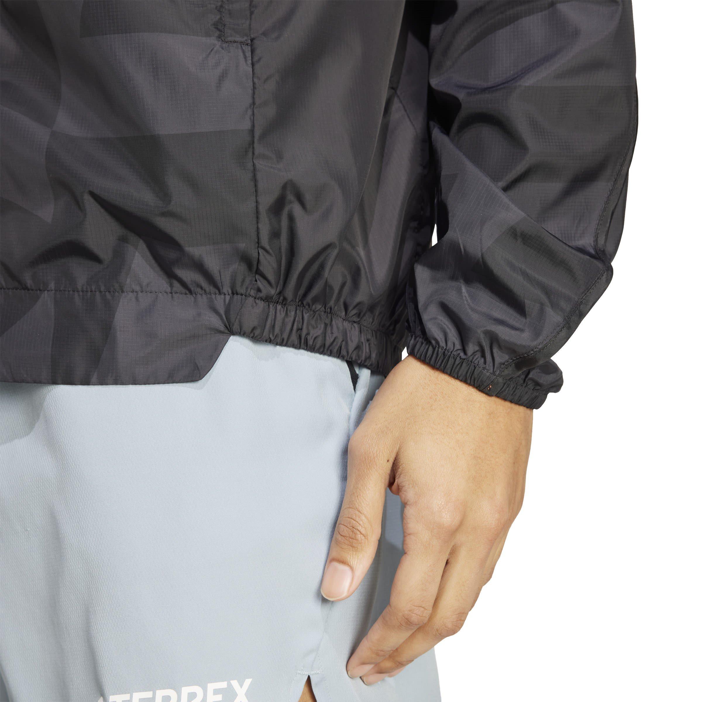 Black/Carbon - adidas - Terrex Multi Printed Lightweight Packable Windbreaker Waterproof Jacket - 6