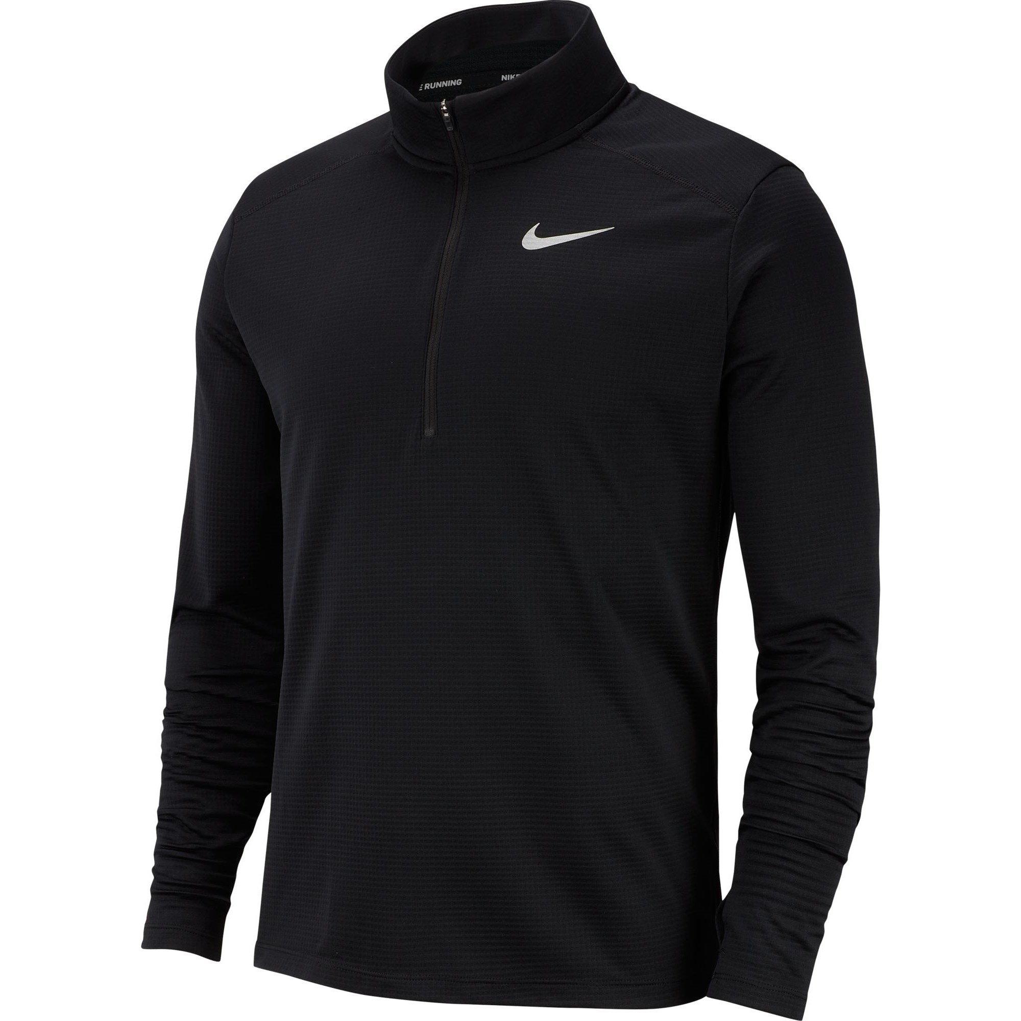 Black - Nike - Half Zip Core Long Sleeve Running Top Mens - 1