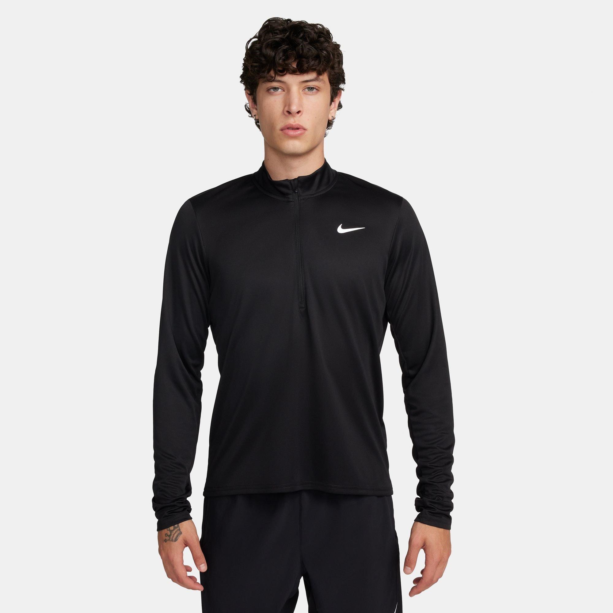 Schwarz - Nike - Half Zip Core Long Sleeve Running Top Mens - 3