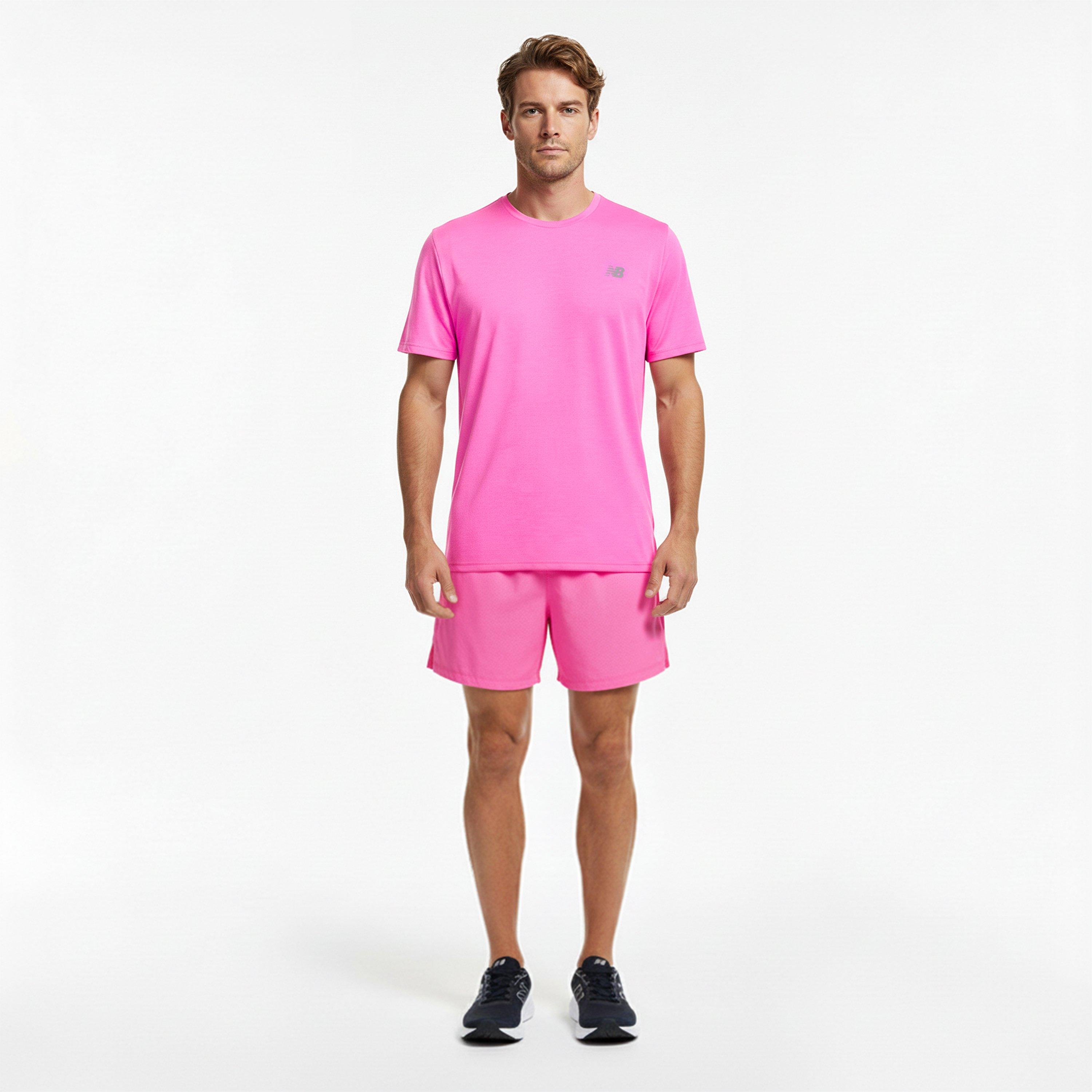 Pink - New Balance - NB RC Essentials Running T-Shirt Mens - 6