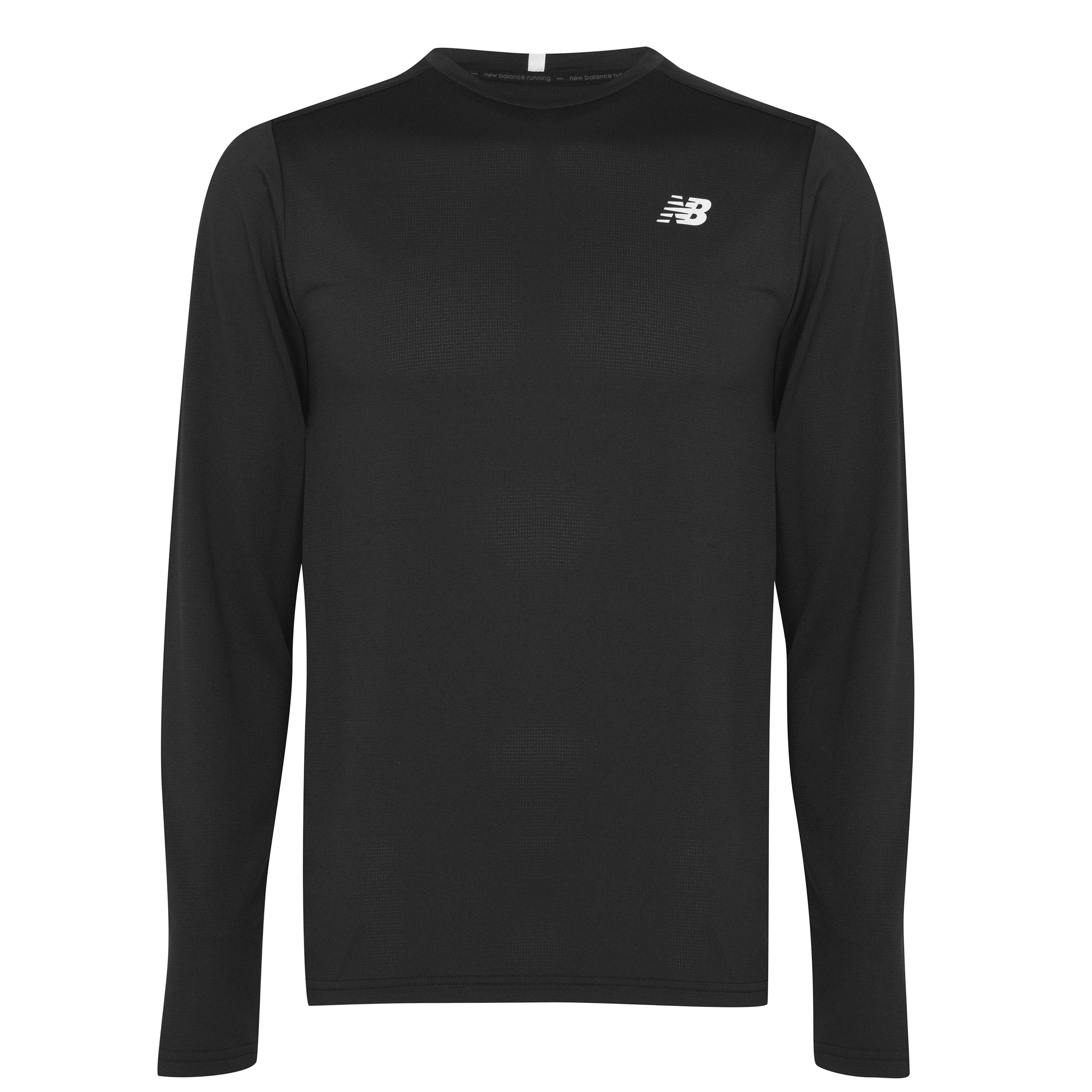 Black - New Balance - Core Run Long Sleeve Mens T Shirt - 1