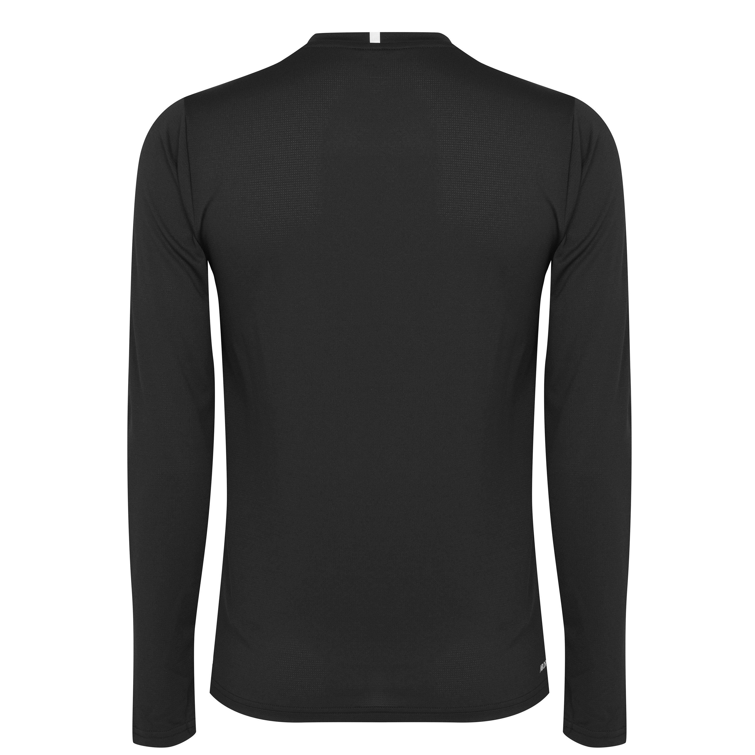 Zwart - New Balance - Balance Core Run Long Sleeve Mens T Shirt - 2