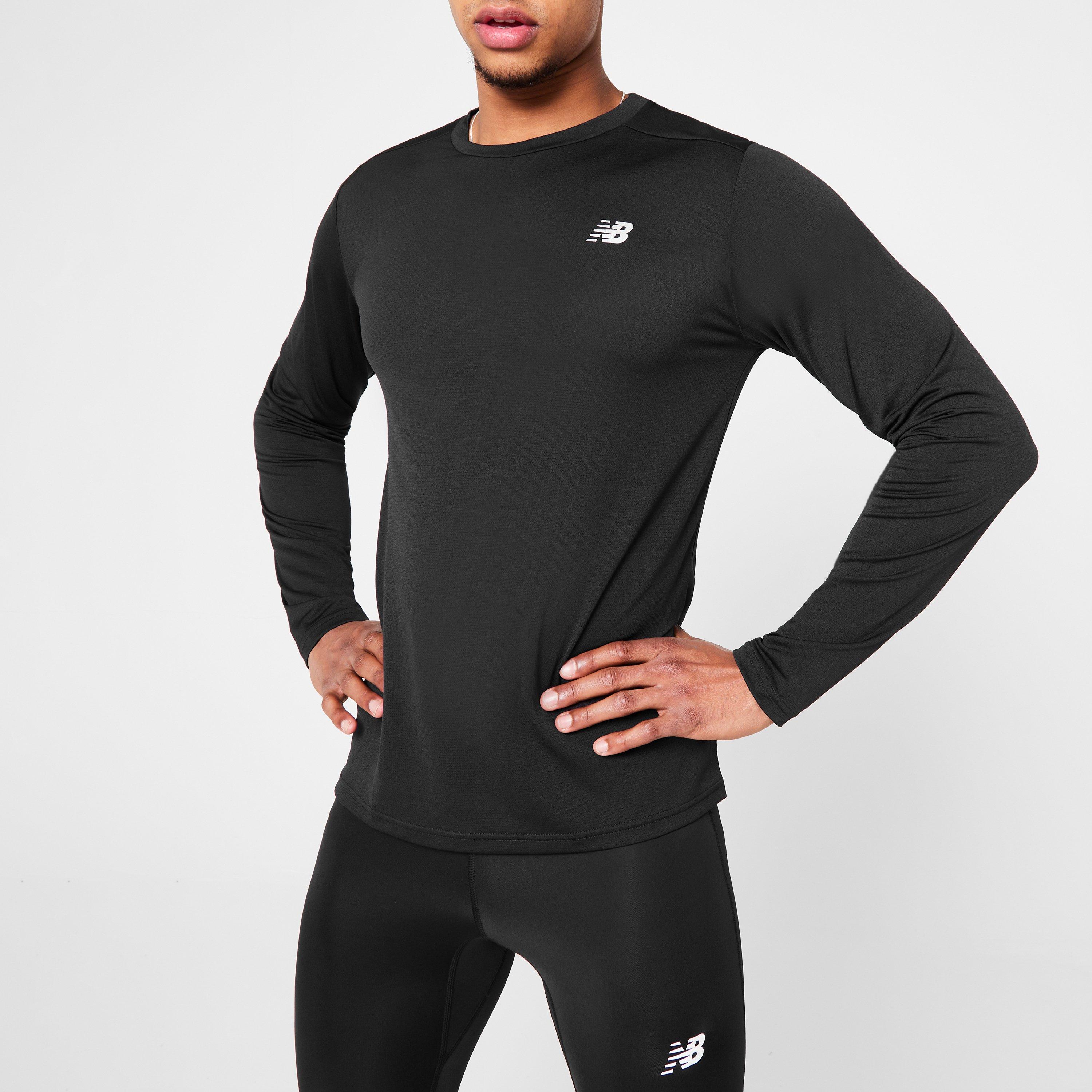 Zwart - New Balance - Balance Core Run Long Sleeve Mens T Shirt - 3