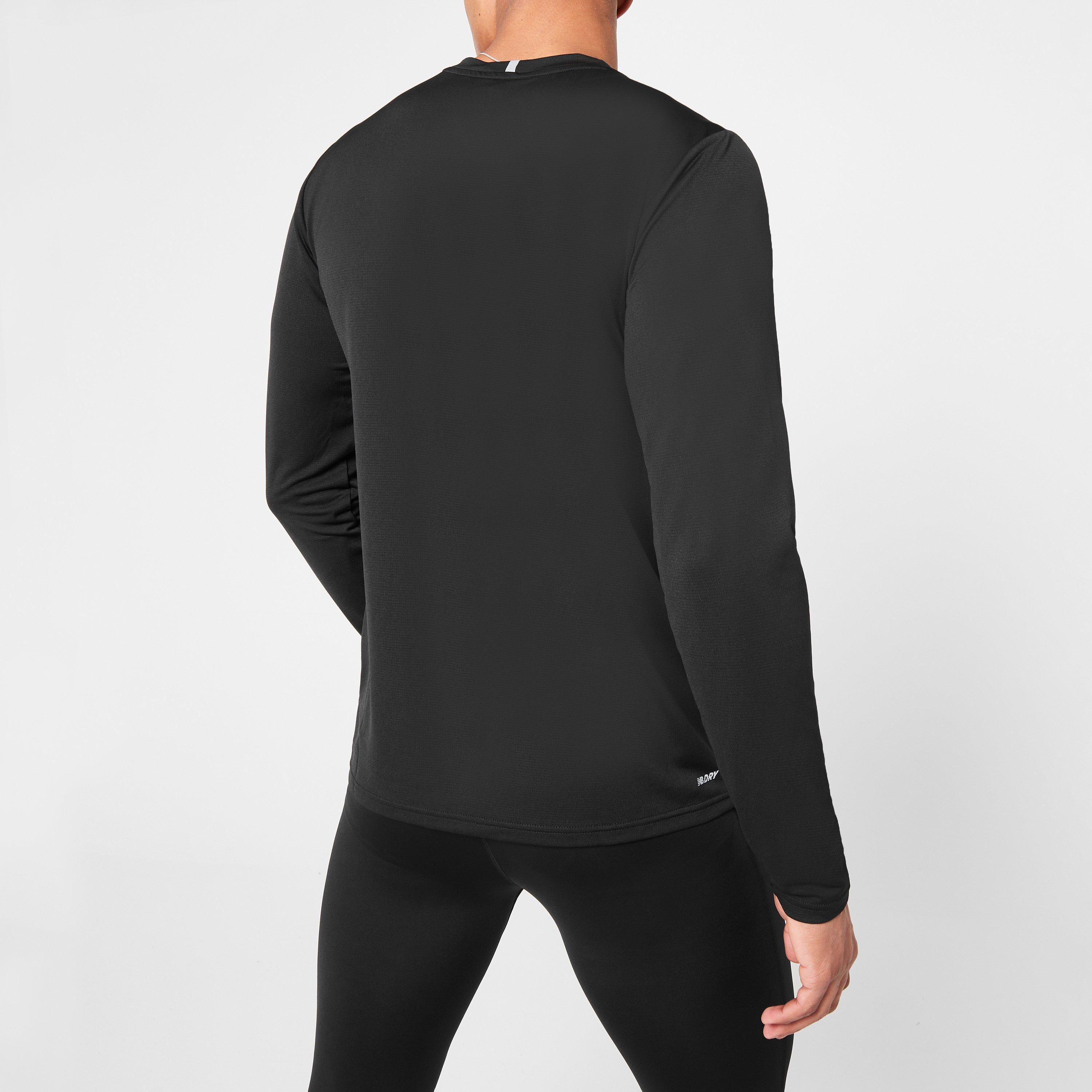 Zwart - New Balance - Balance Core Run Long Sleeve Mens T Shirt - 4