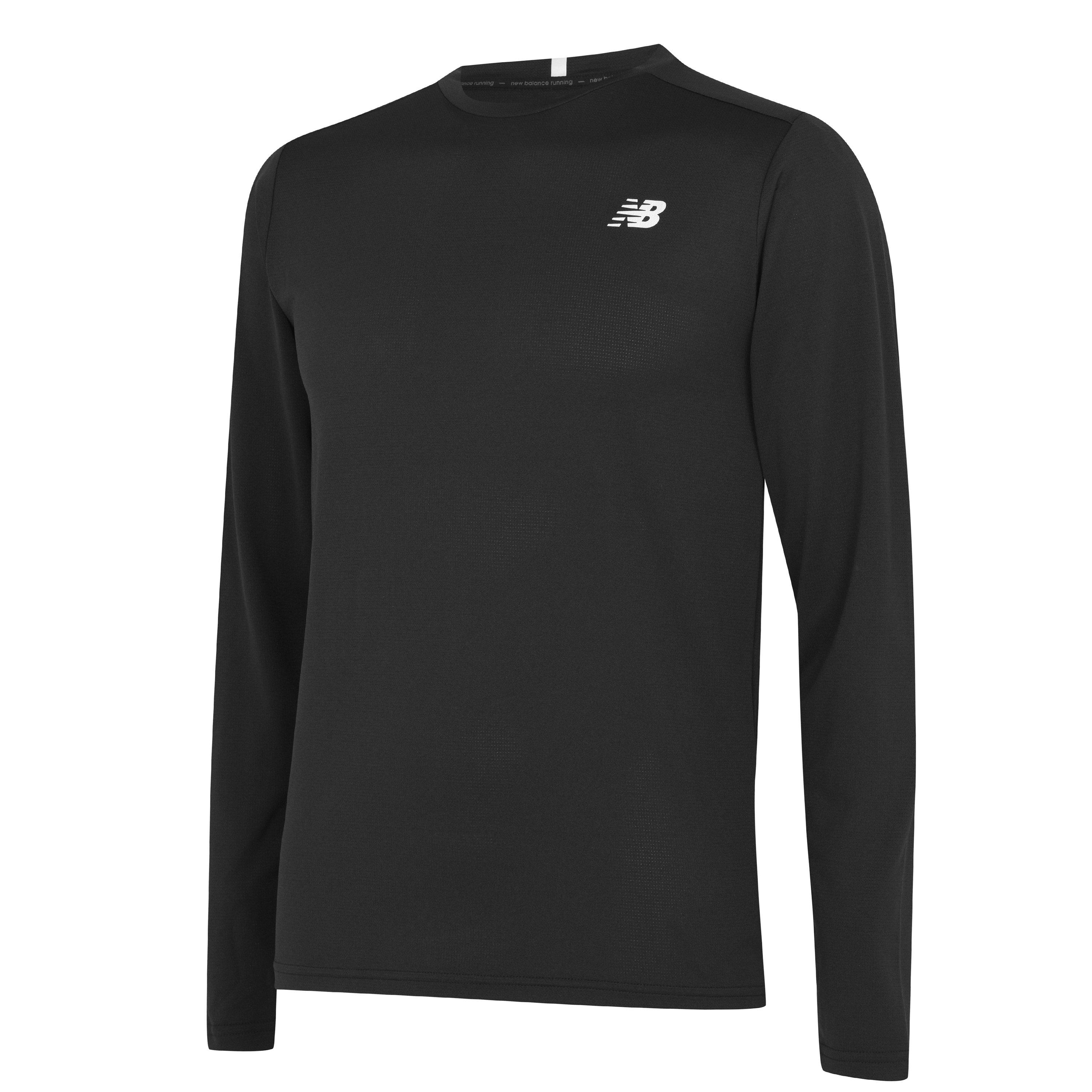 Zwart - New Balance - Balance Core Run Long Sleeve Mens T Shirt - 5