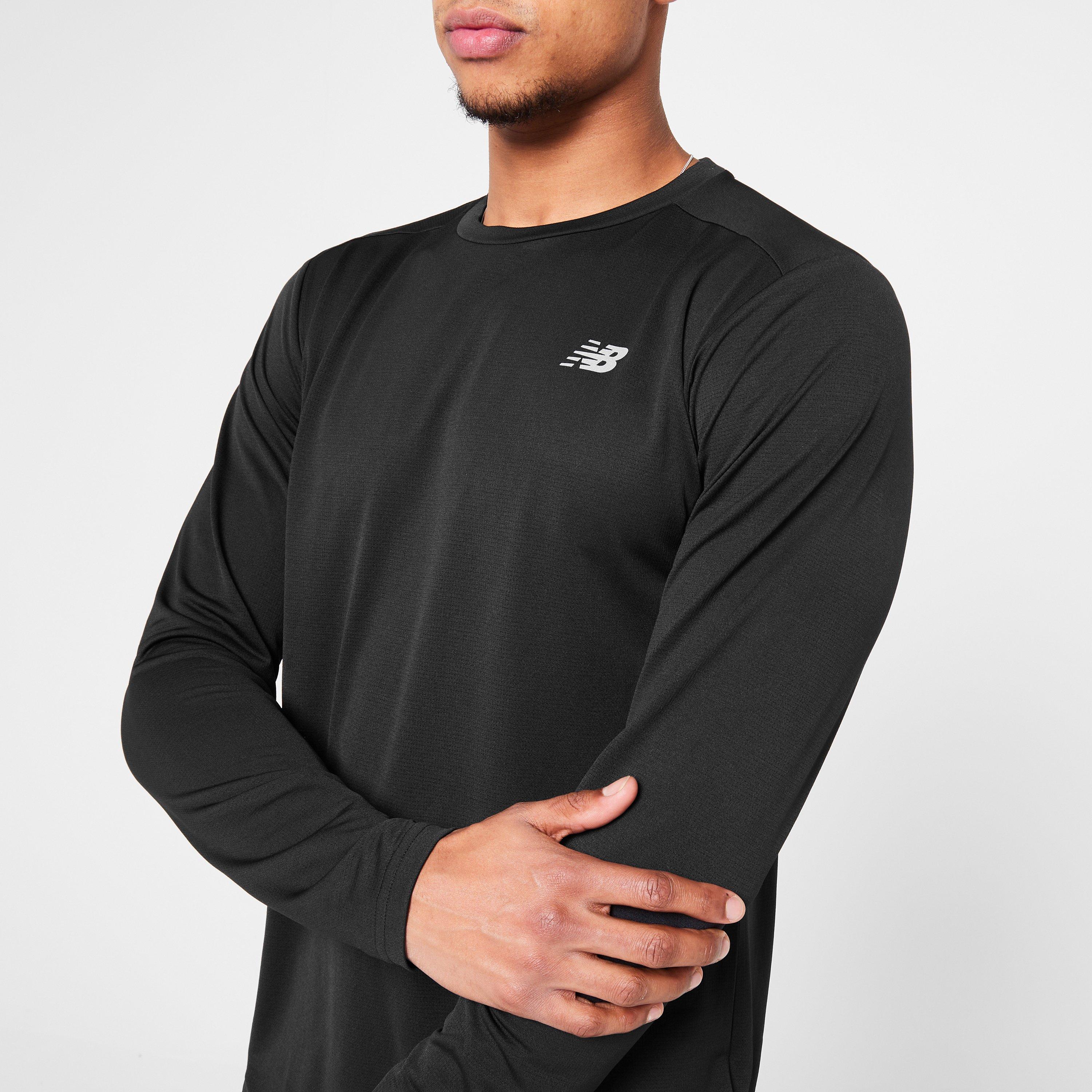 Zwart - New Balance - Balance Core Run Long Sleeve Mens T Shirt - 6