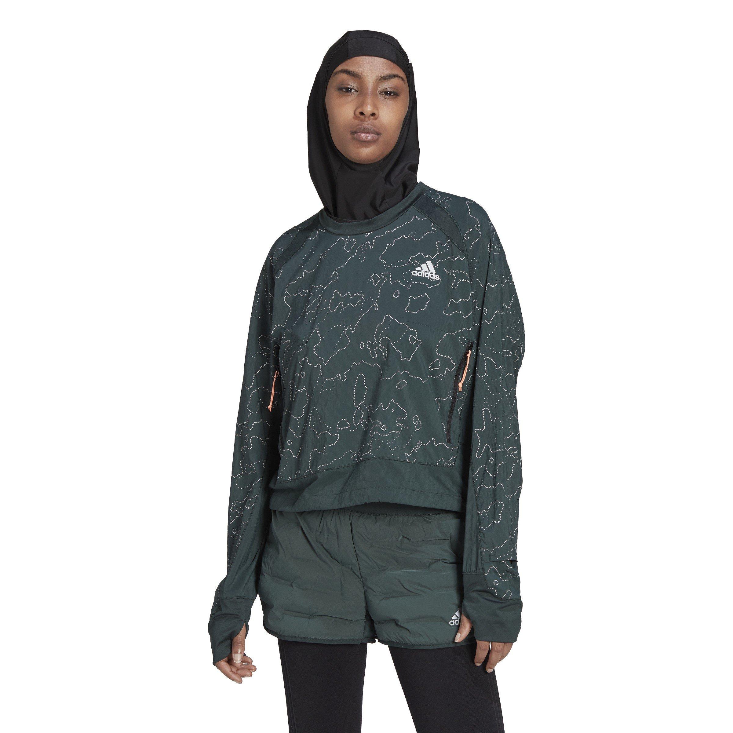 Shadow Green - adidas - X City Running Crewneck Ladies Jacket - 2
