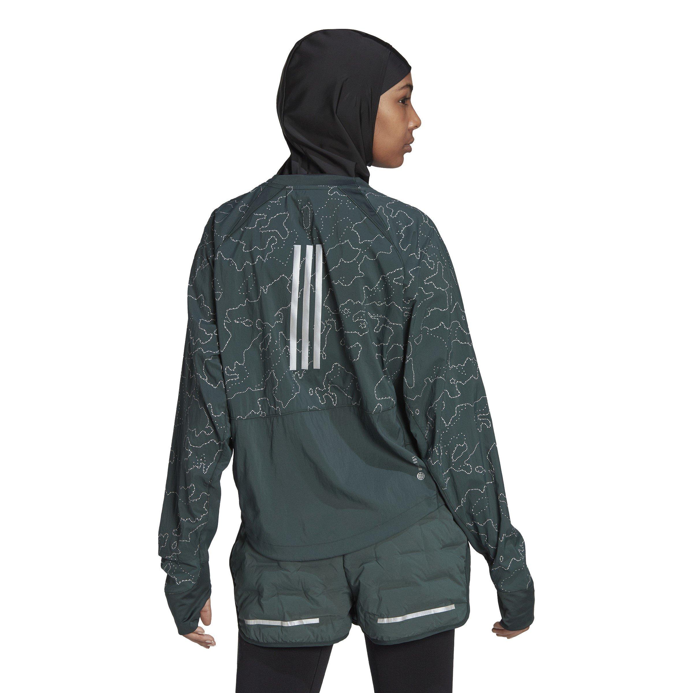 Shadow Green - adidas - X City Running Crewneck Ladies Jacket - 3