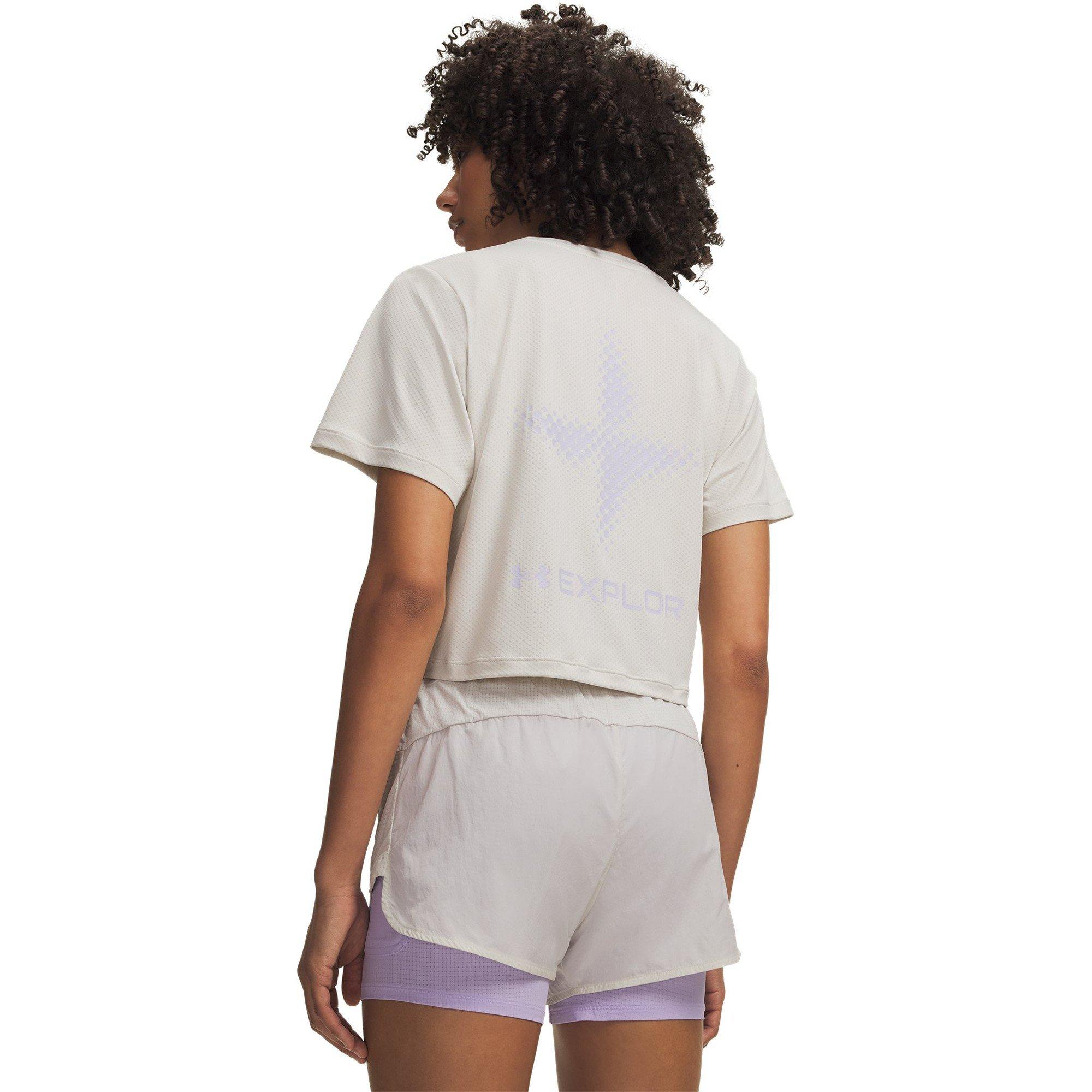 Weiß/Lila - Under Armour - Womens Explor Trail Run Short Sleeve Performance Top - 2
