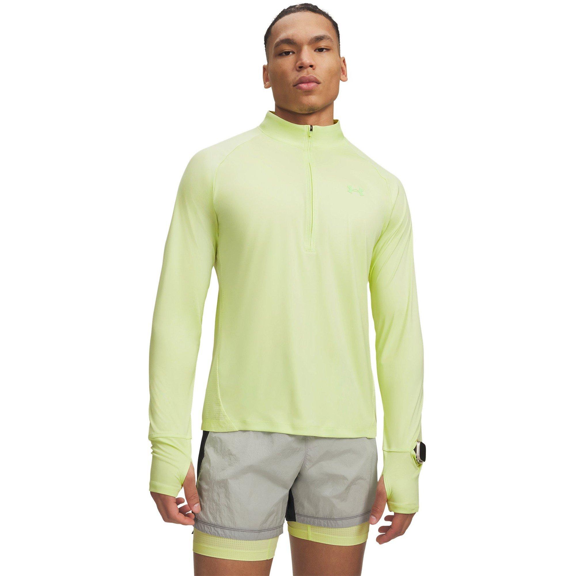 Green/Lime - Under Armour - Men's Long Sleeve Performance Running Top - 1