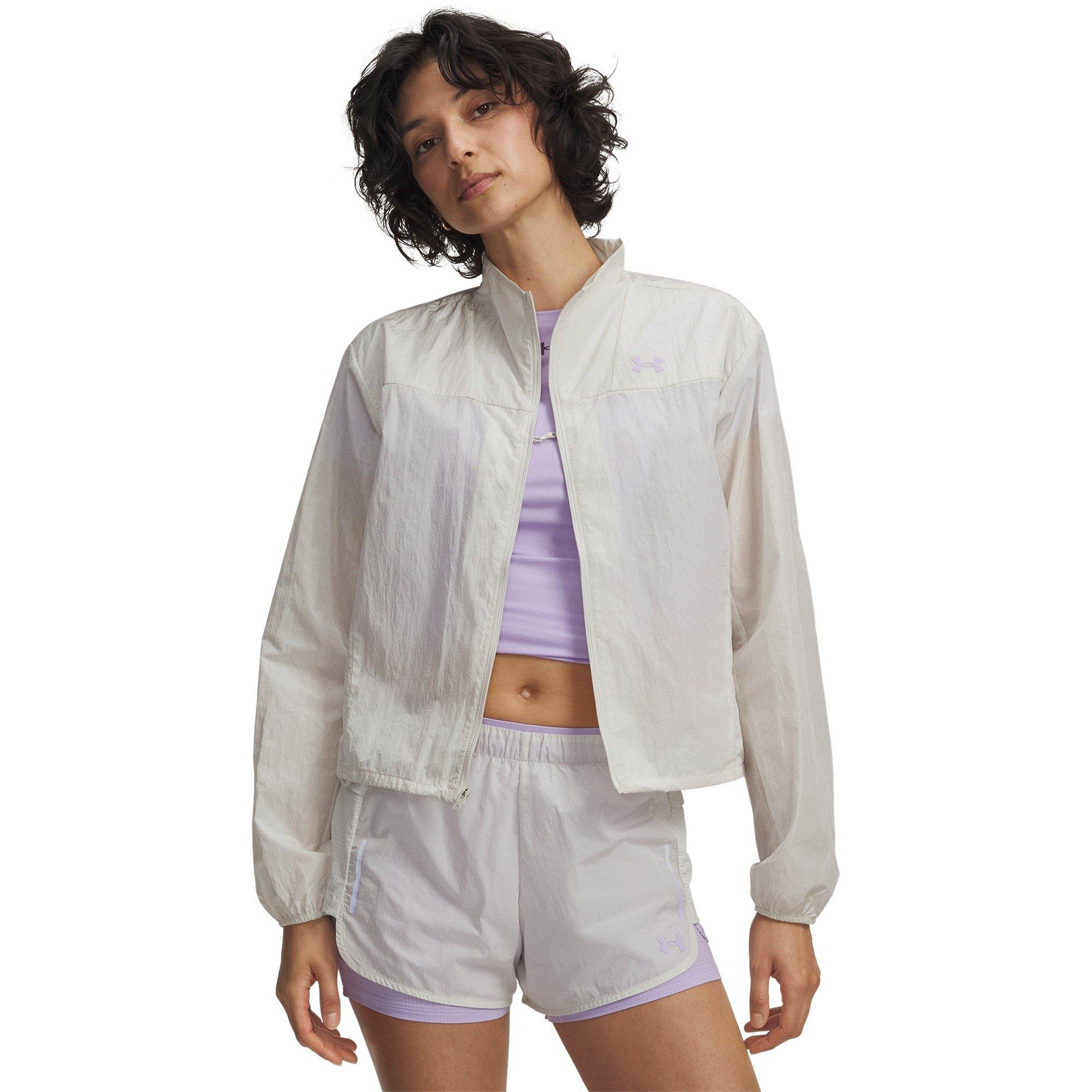 Under Armour Women's Explor Trail Run Wind Jacket - White/Purple - 12 (M)