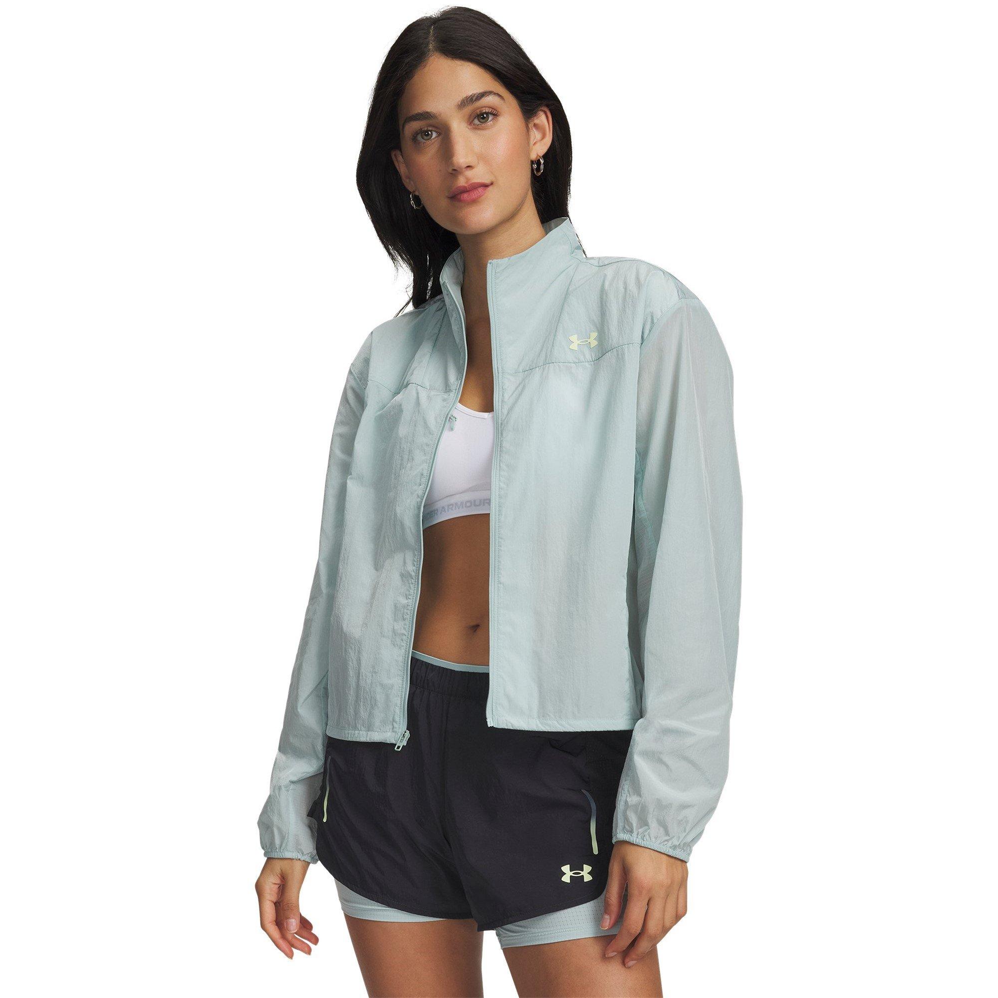 Under Armour Women's Explor Trail Run Wind Jacket - Blue/Green - 10 (S)