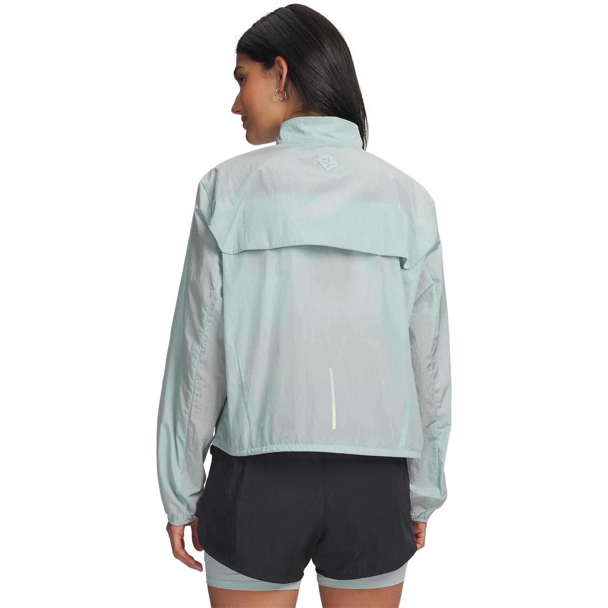 Blue/Green - Under Armour - Womens Explor Trail Run Wind Jacket - 2