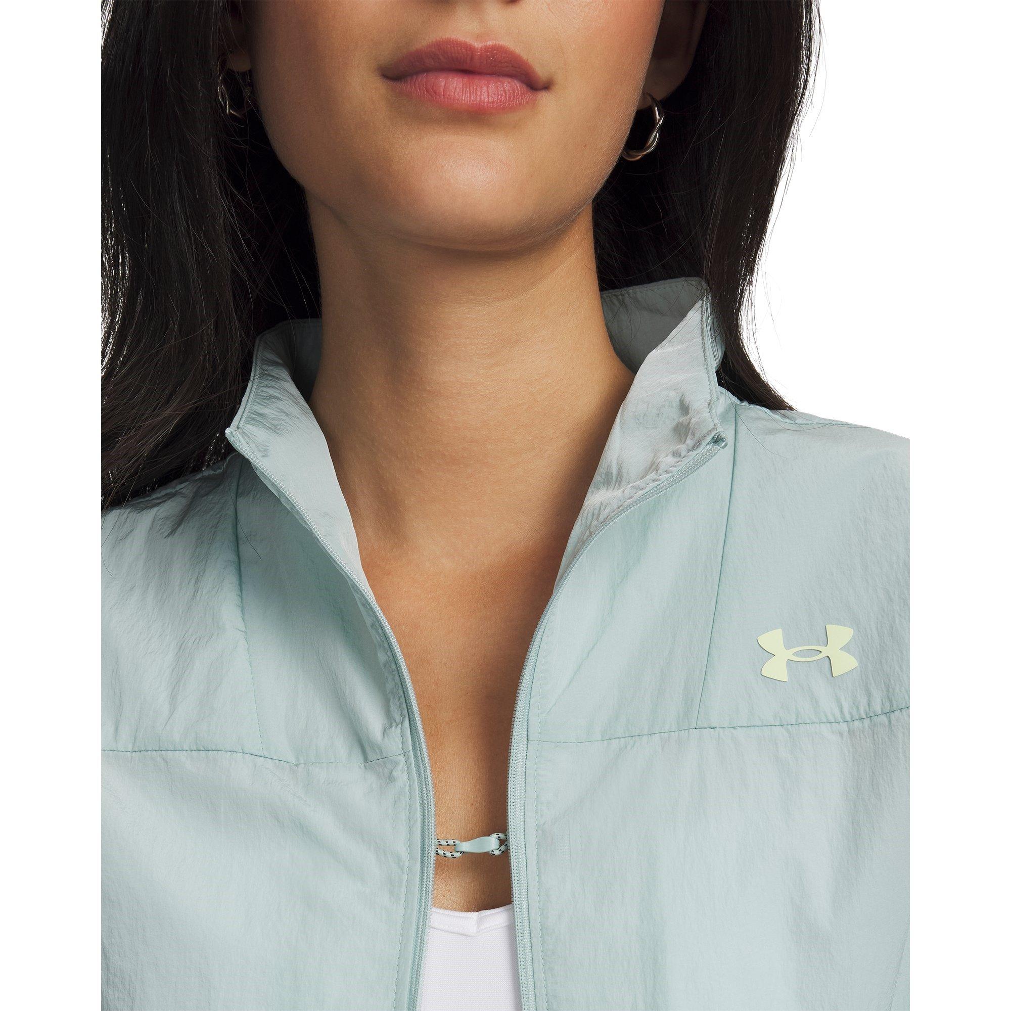 Blue/Green - Under Armour - Womens Explor Trail Run Wind Jacket - 3