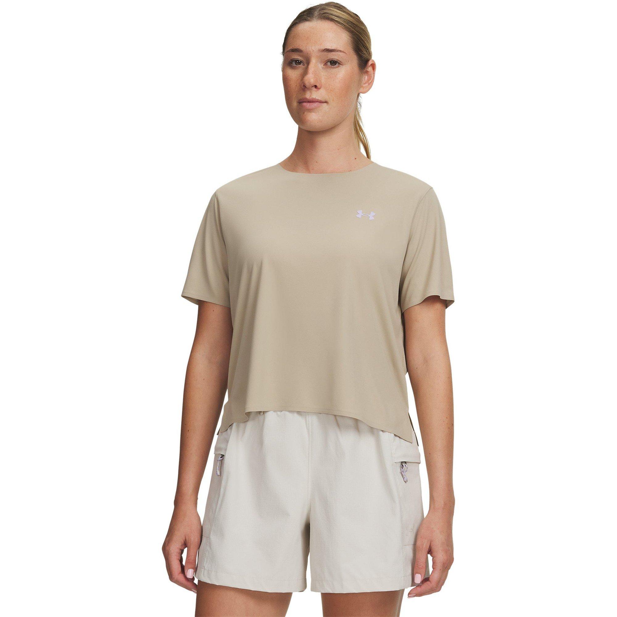 City Khaki - Under Armour - Womens Explor Trail Run Short Sleeve Performance Top - 1