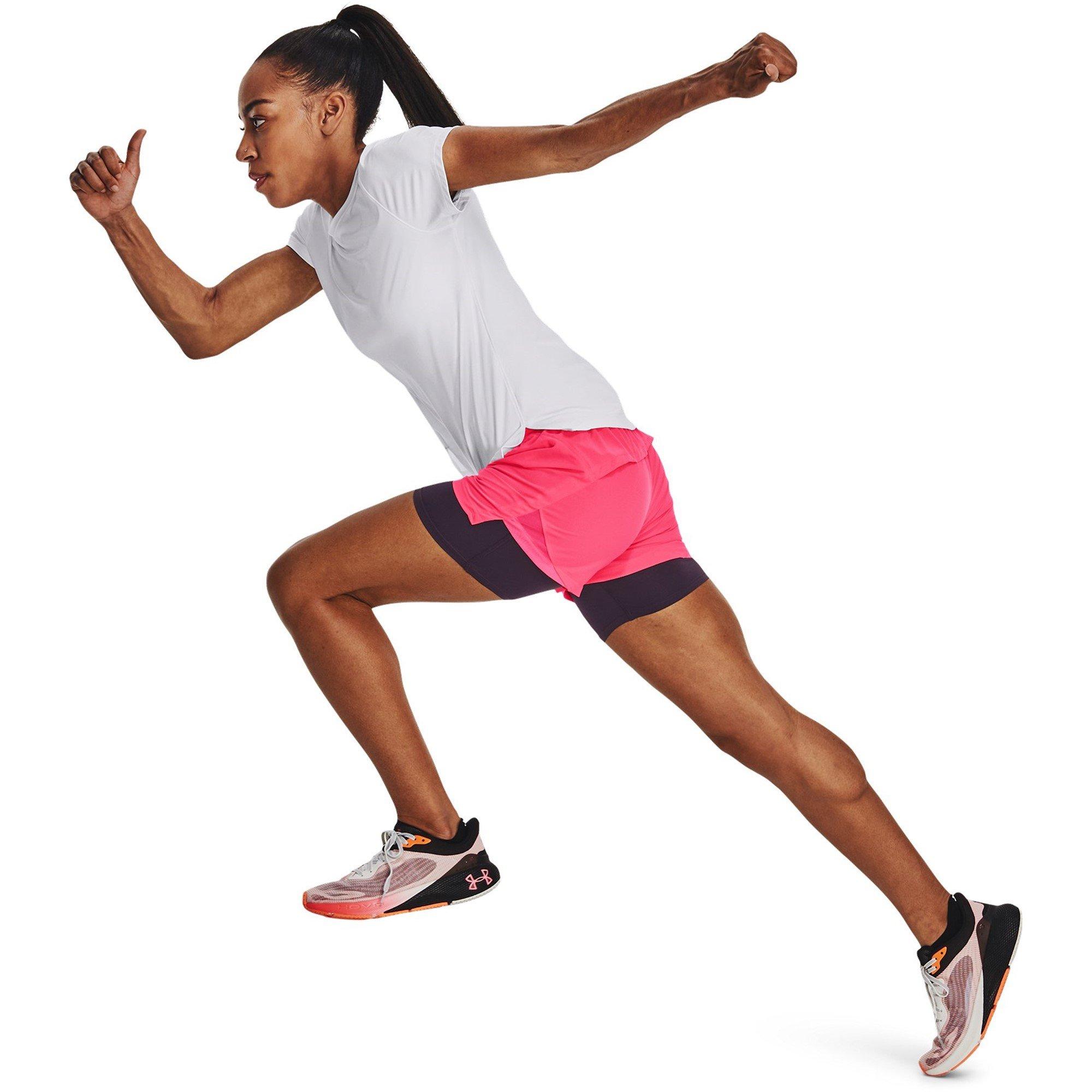 Pink Shock - Under Armour - Run Elite 2-in-1 Running Shorts - 7