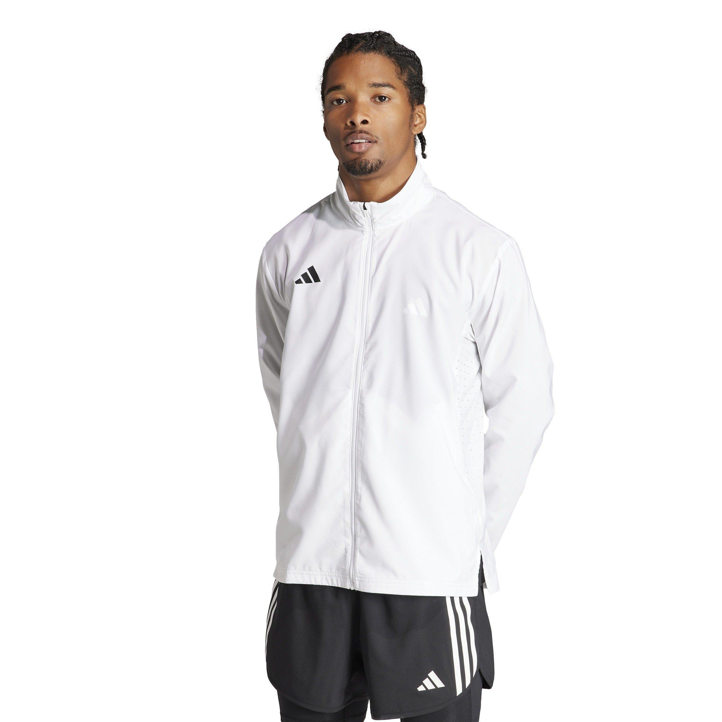 White - adidas - Adizero Essentials Water Resistant Long Sleeve Slim Fit Performance Running Jacket - 3