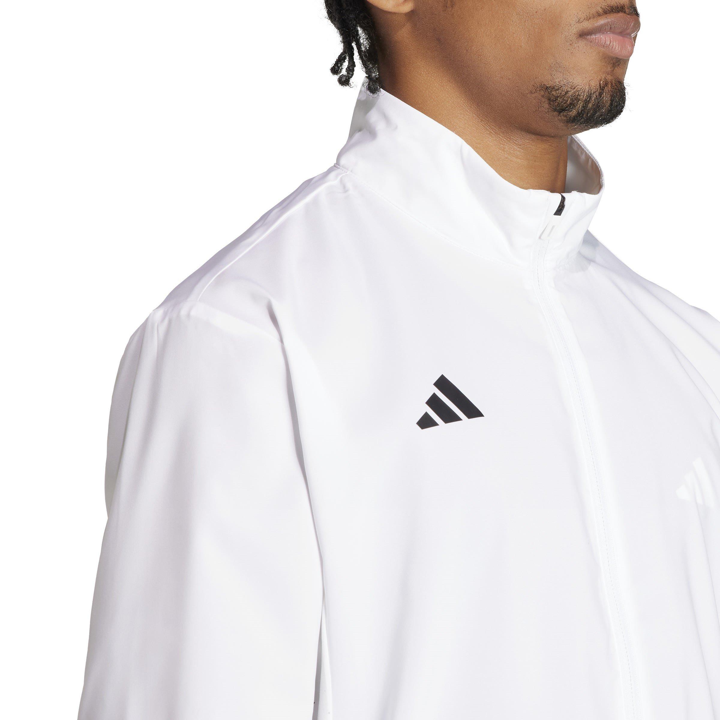 White - adidas - Adizero Essentials Water Resistant Long Sleeve Slim Fit Performance Running Jacket - 6