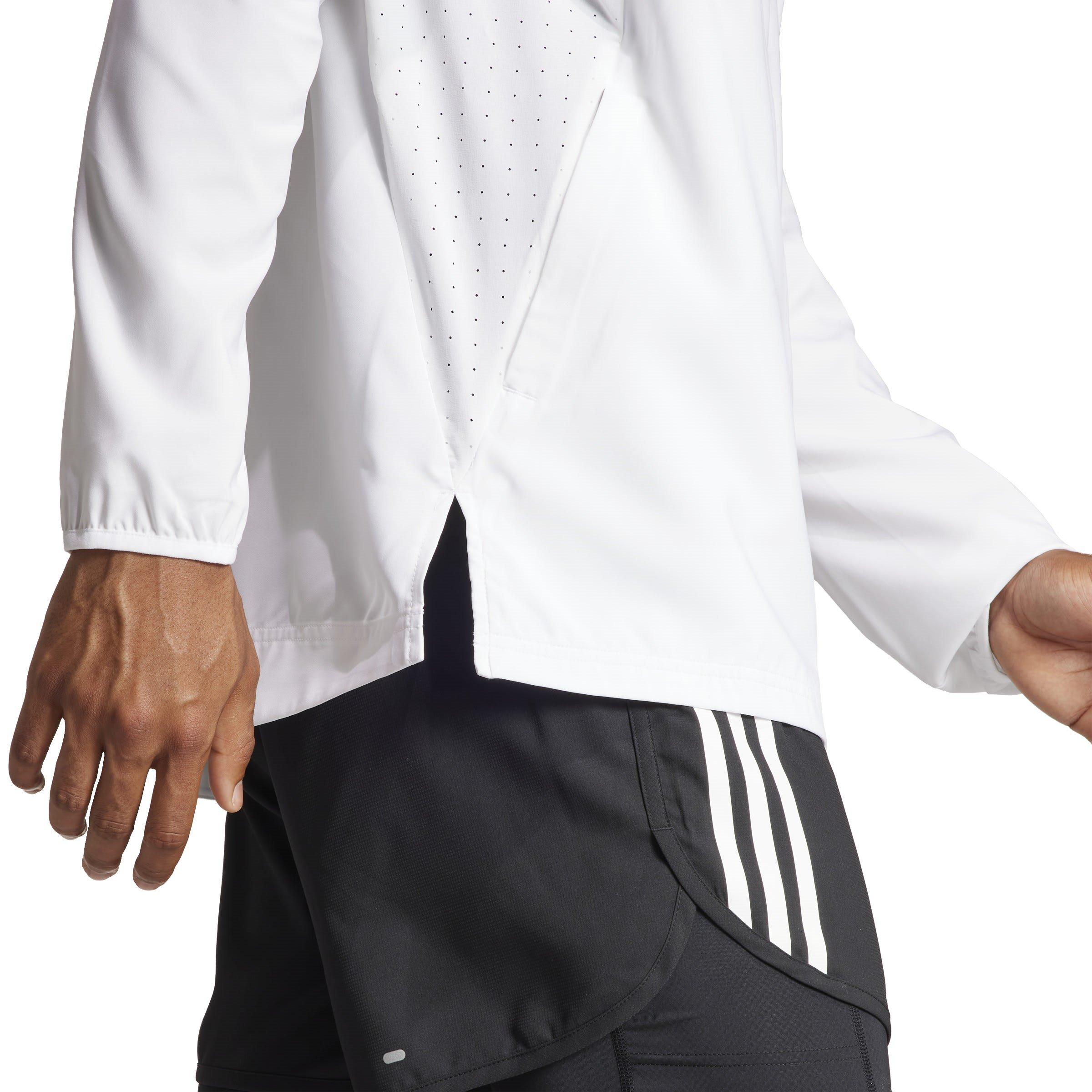 White - adidas - Adizero Essentials Water Resistant Long Sleeve Slim Fit Performance Running Jacket - 7