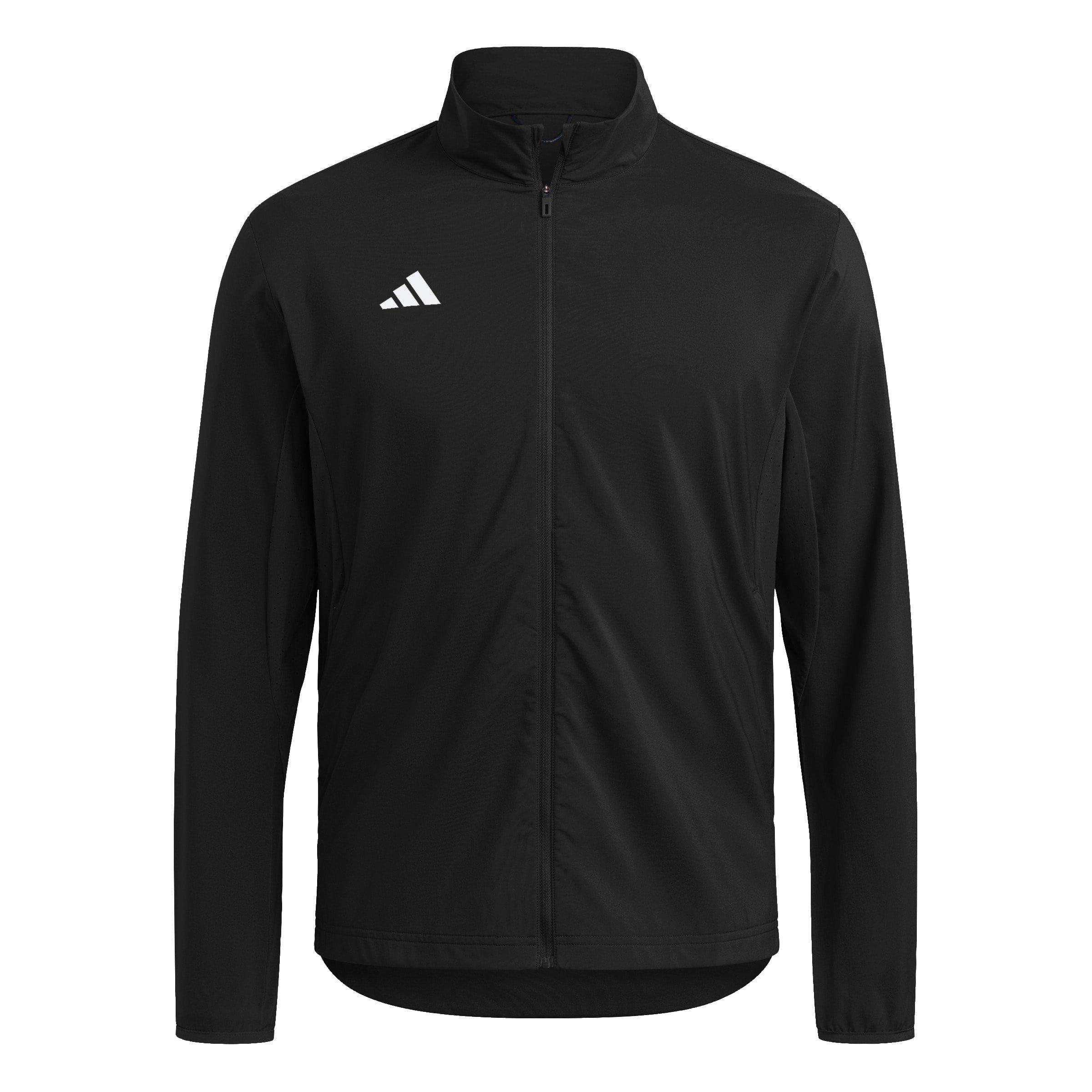 black - adidas - Men's Adizero Essentials Water Resistant Long Sleeve Slim Fit Performance Running Jacket - 16