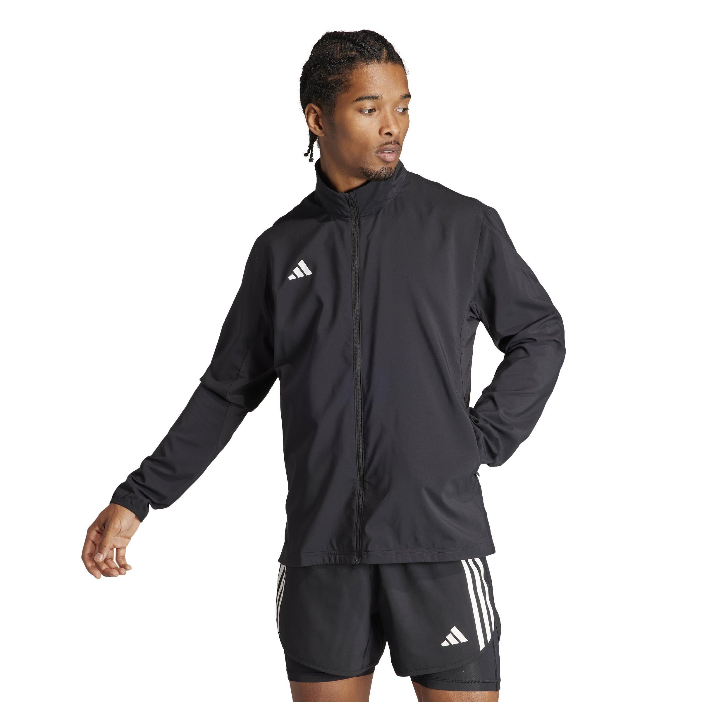 black - adidas - Men's Adizero Essentials Water Resistant Long Sleeve Slim Fit Performance Running Jacket - 3