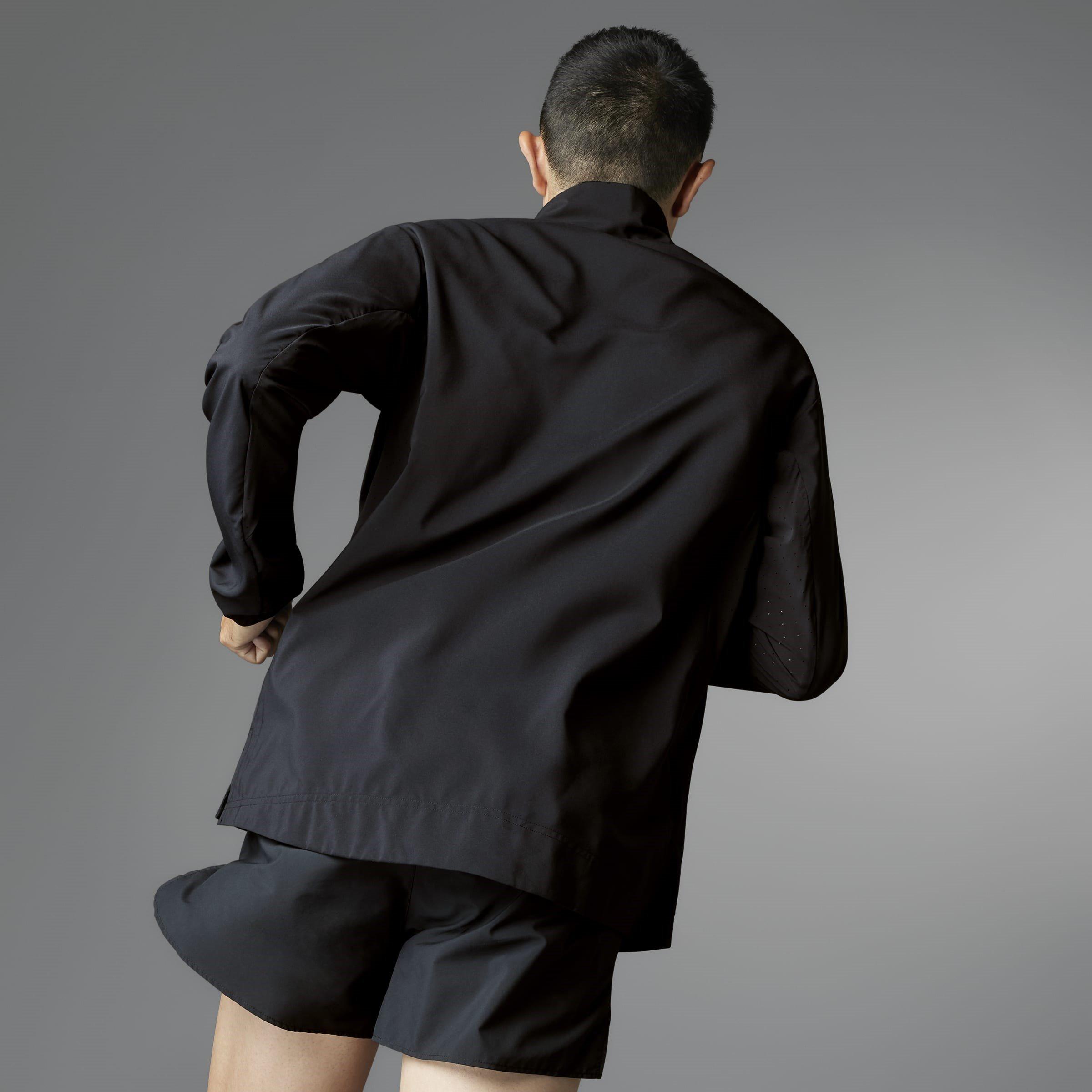 black - adidas - Men's Adizero Essentials Water Resistant Long Sleeve Slim Fit Performance Running Jacket - 9