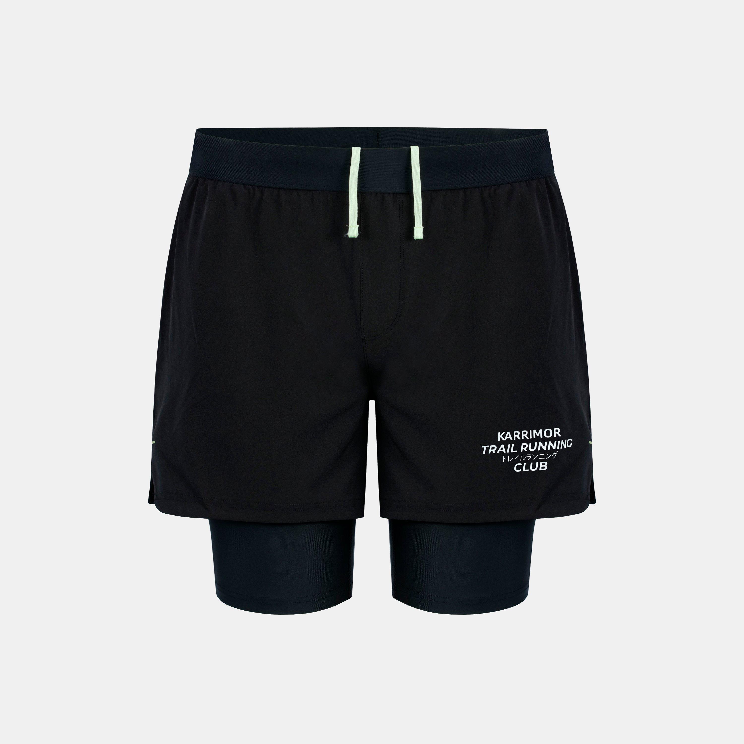 Karrimor Men's Quick Dry 4 Inch Zip Pocket Performance Running Shorts - Black - M