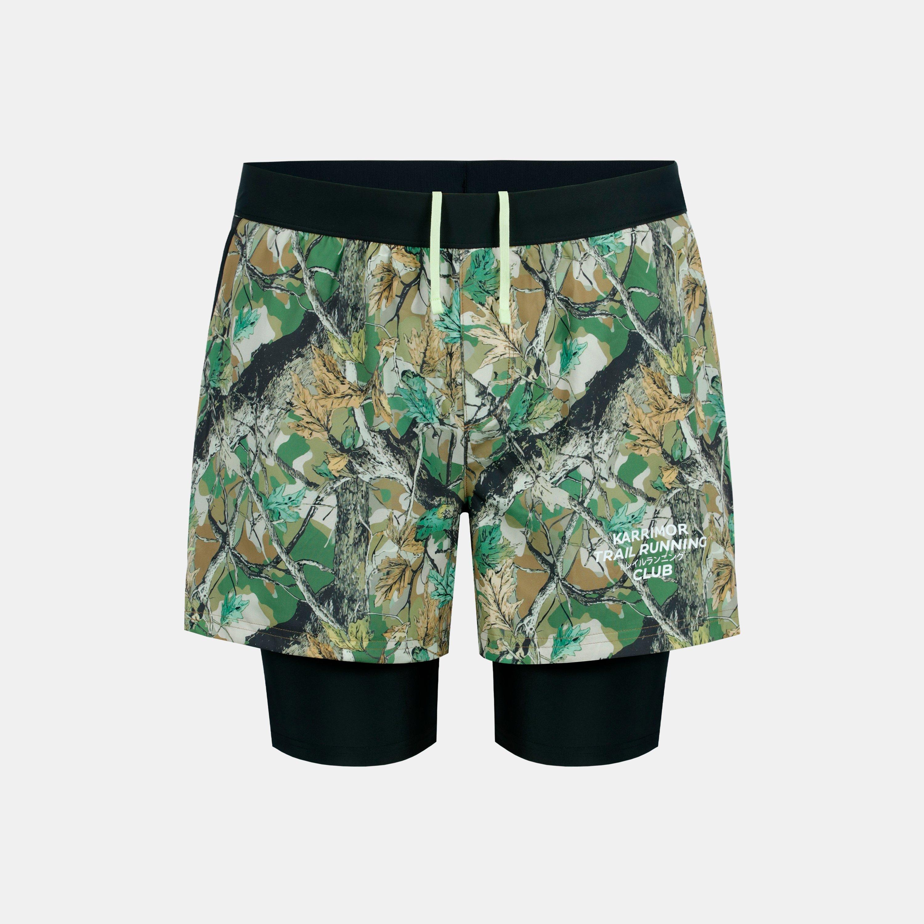 Karrimor Men's Quick Dry 4 Inch Zip Pocket Performance Running Shorts - Forest - L