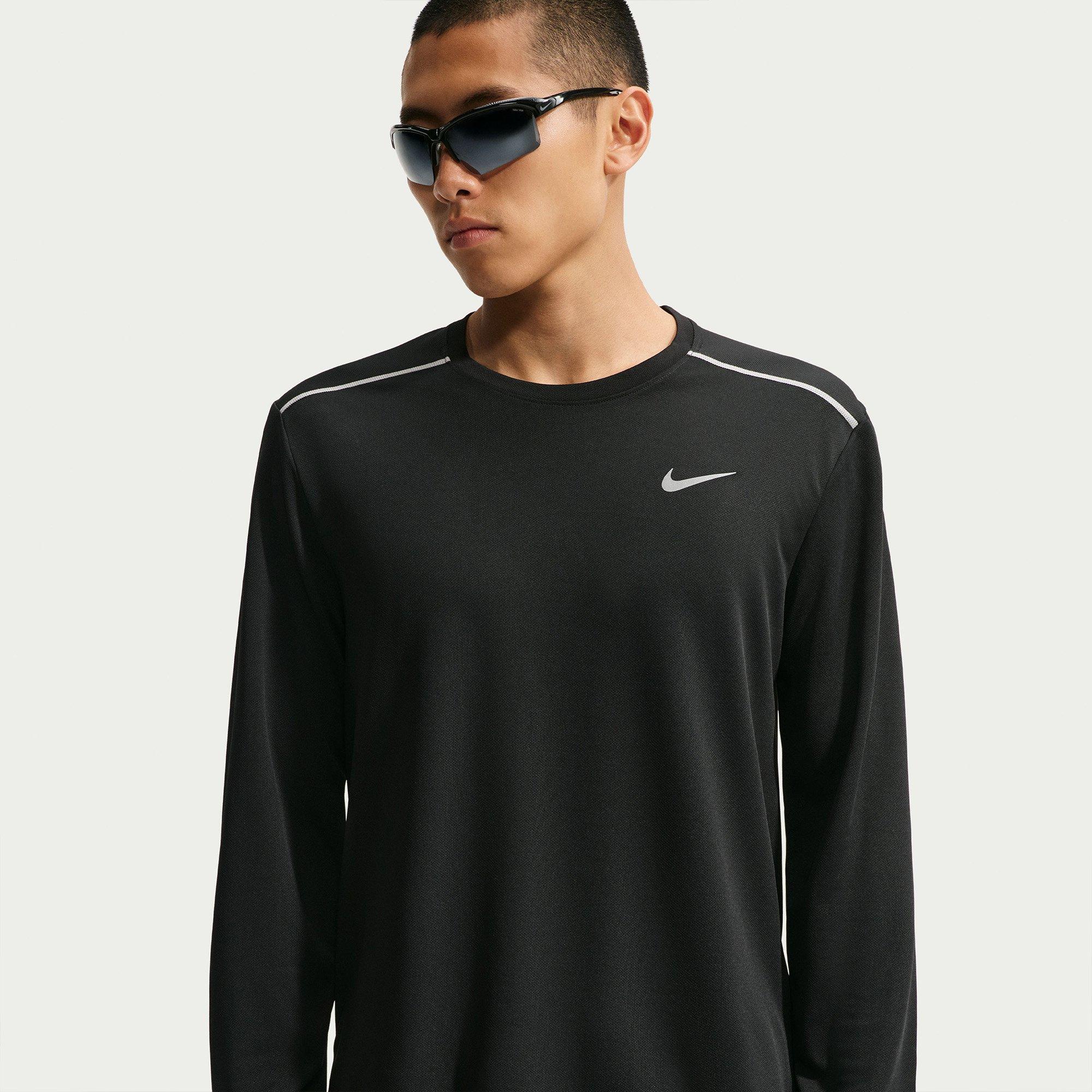 Black/R.Silver - Nike - Men's UV Miler Long Sleeve Running Top - 3