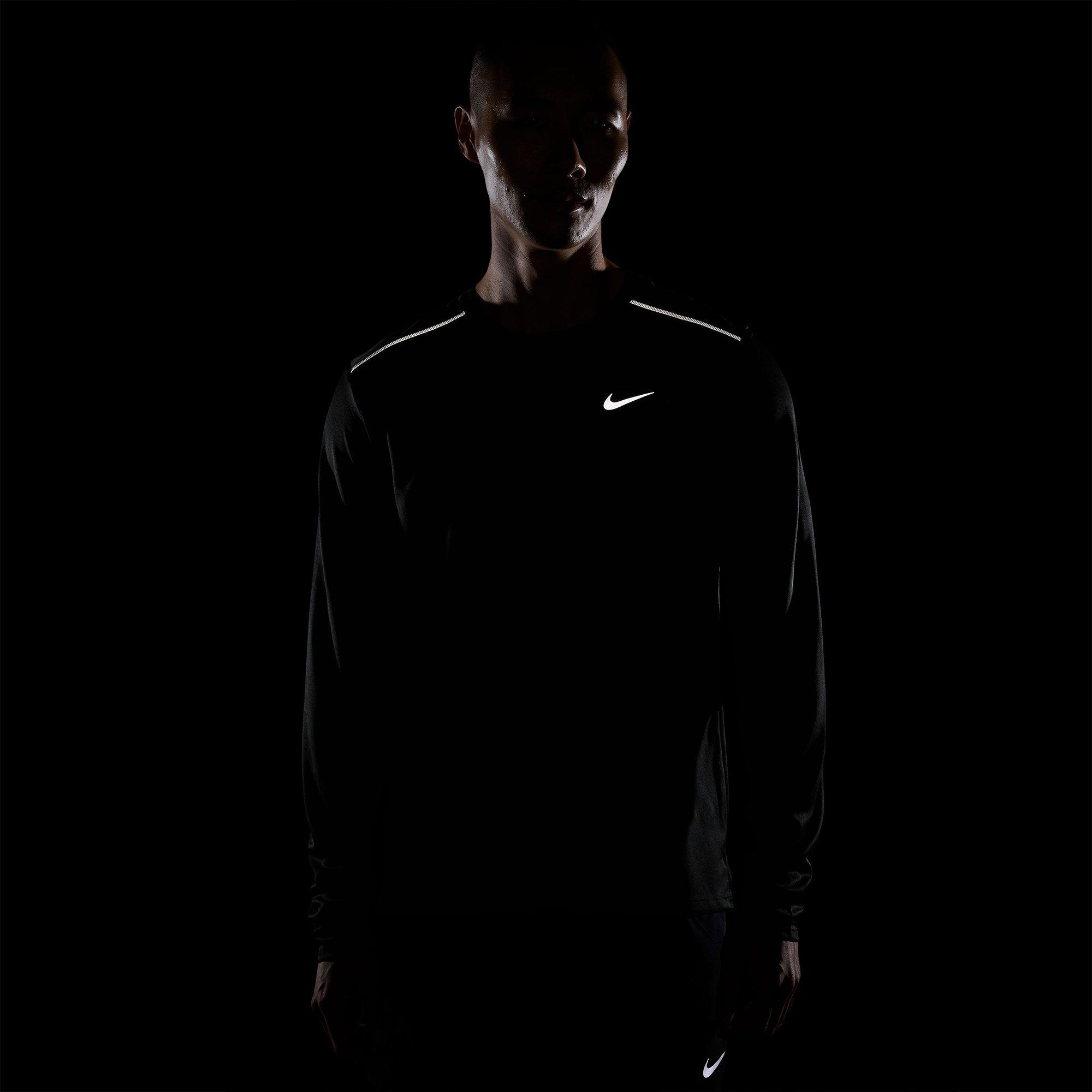 Black/R.Silver - Nike - Men's UV Miler Long Sleeve Running Top - 5